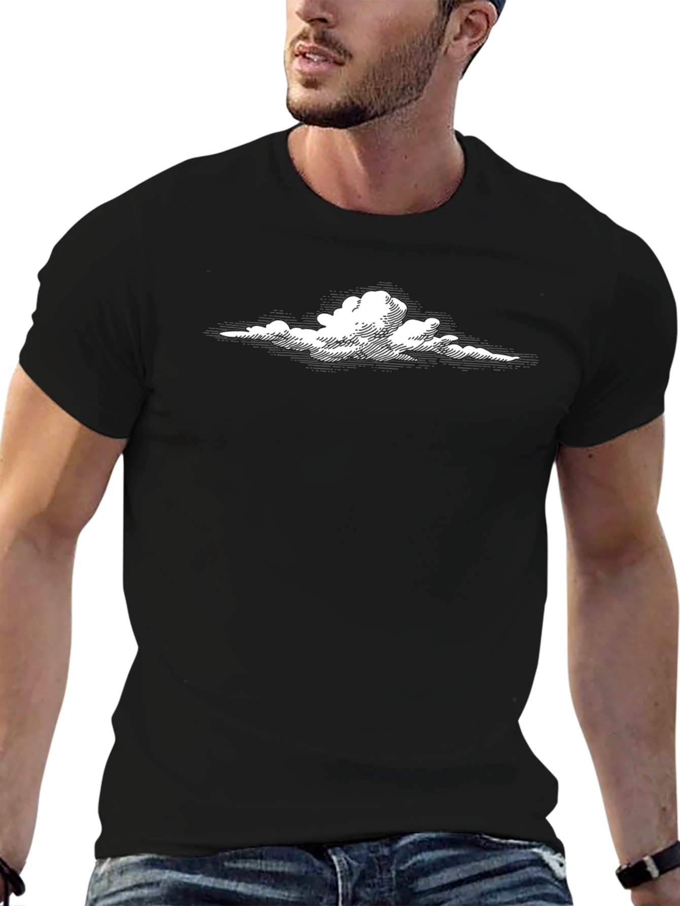 Cloud Graphic Tee - Stylish Black T-Shirt