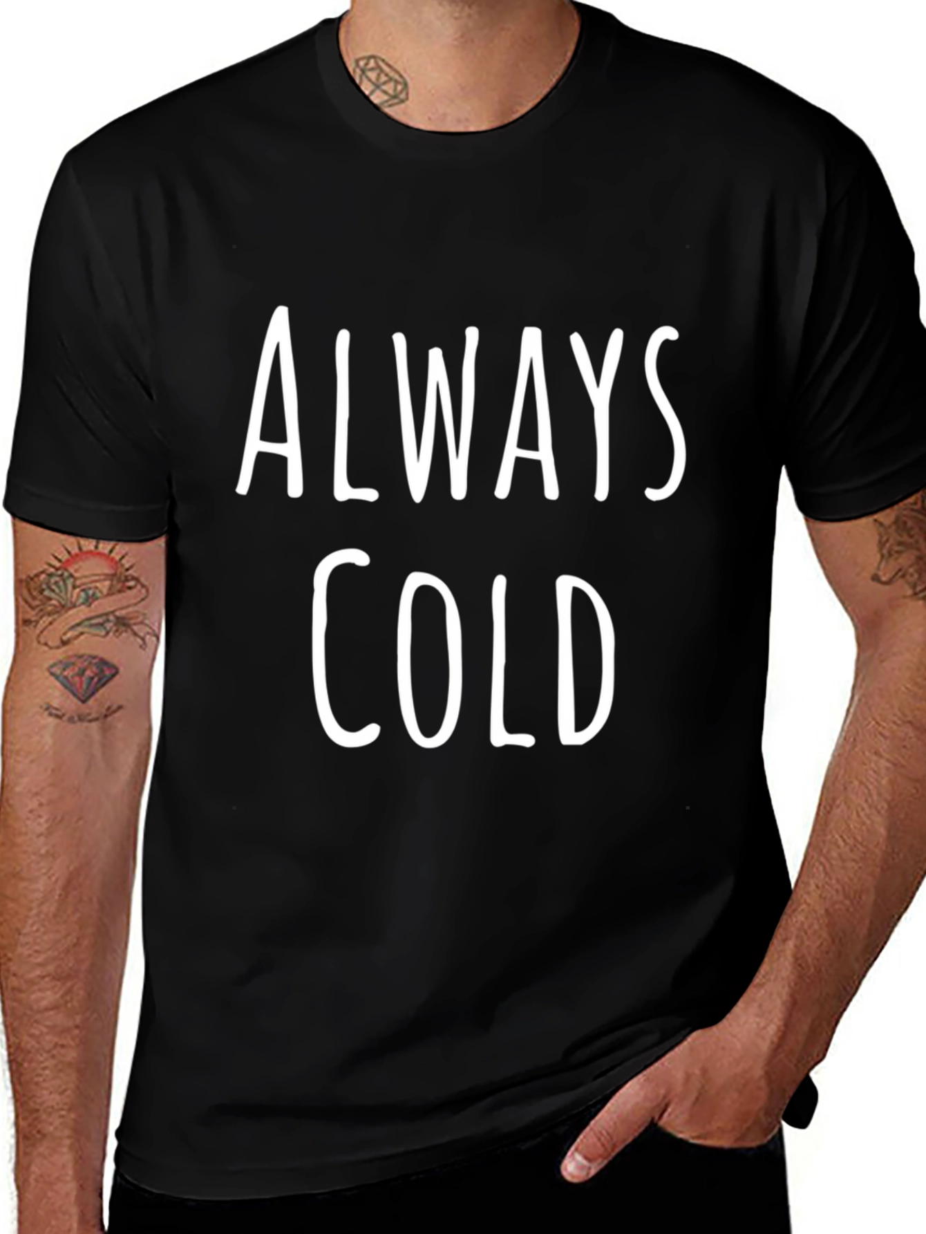 Always Cold Graphic Tee - Black Cotton T-Shirt