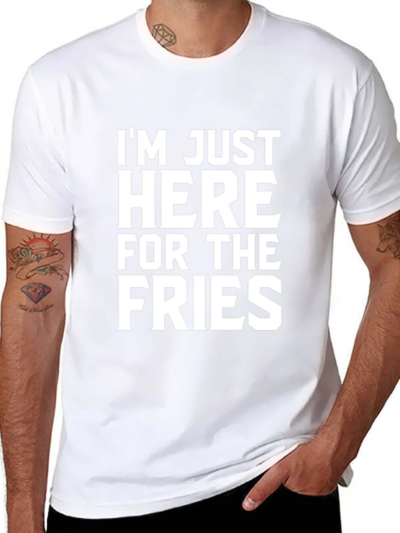 Im Just Here For The Fries Black Tee