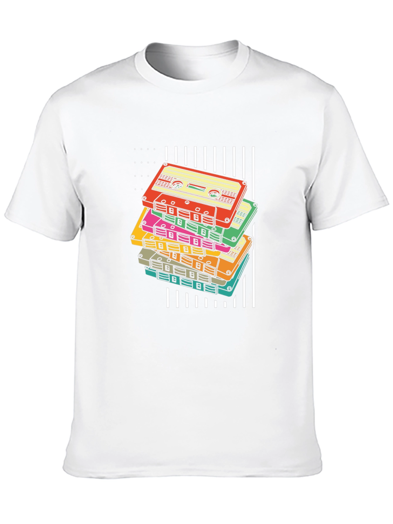 Retro Cassette Tape Stack Graphic Tee