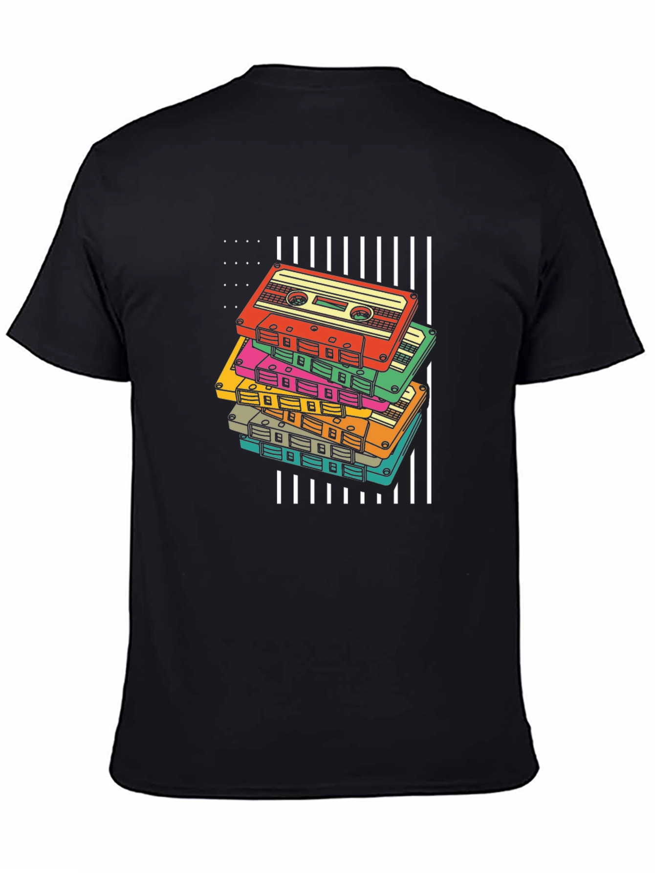 Retro Cassette Tape Stack Graphic Tee