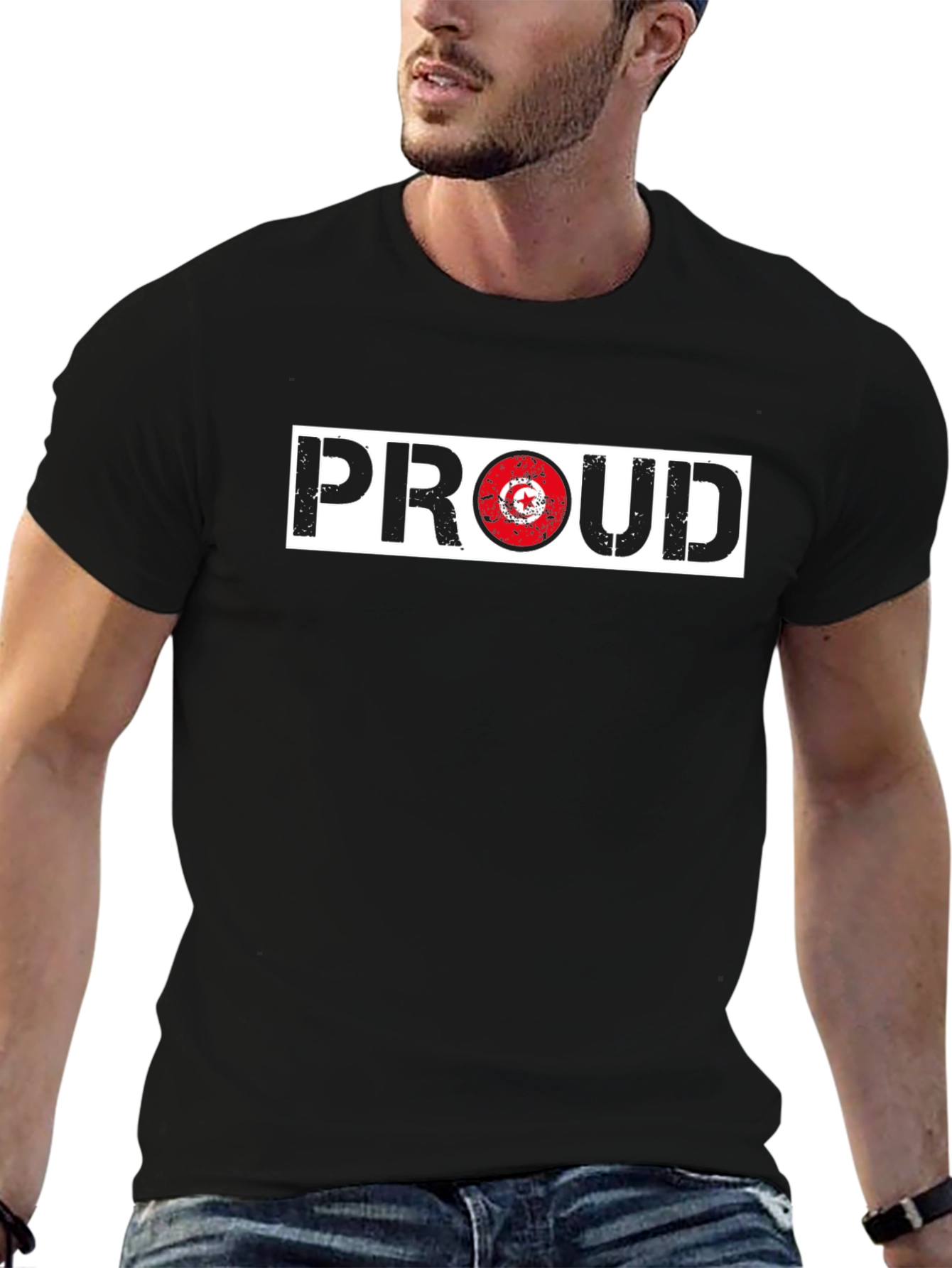 Proud Tunisia Flag T-Shirt - Black