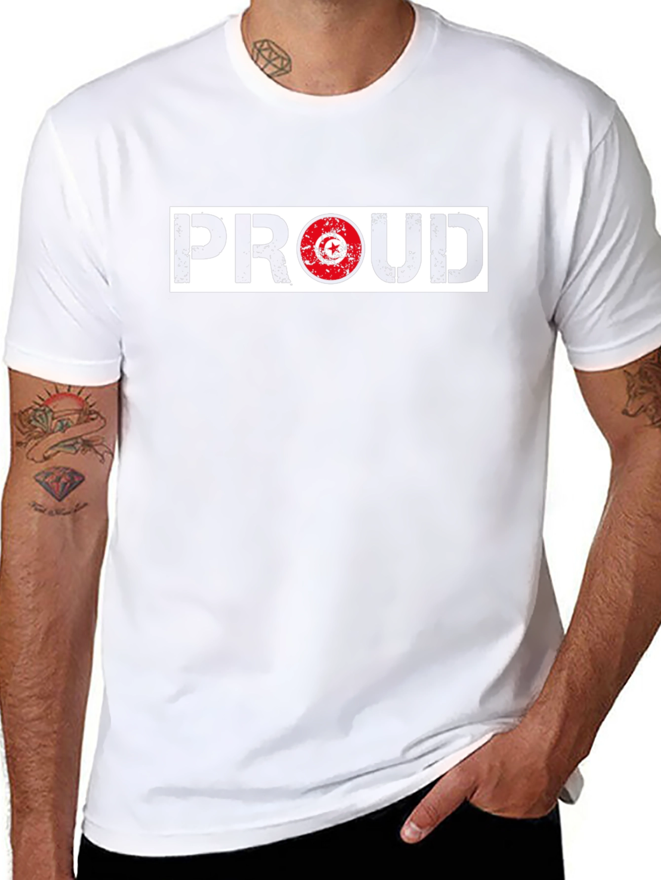 Proud Tunisia Flag T-Shirt - Black