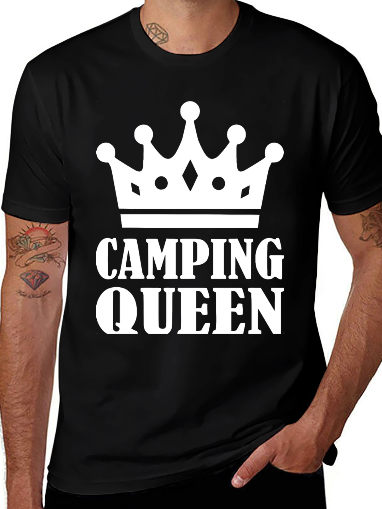 Camping Queen Black T-Shirt