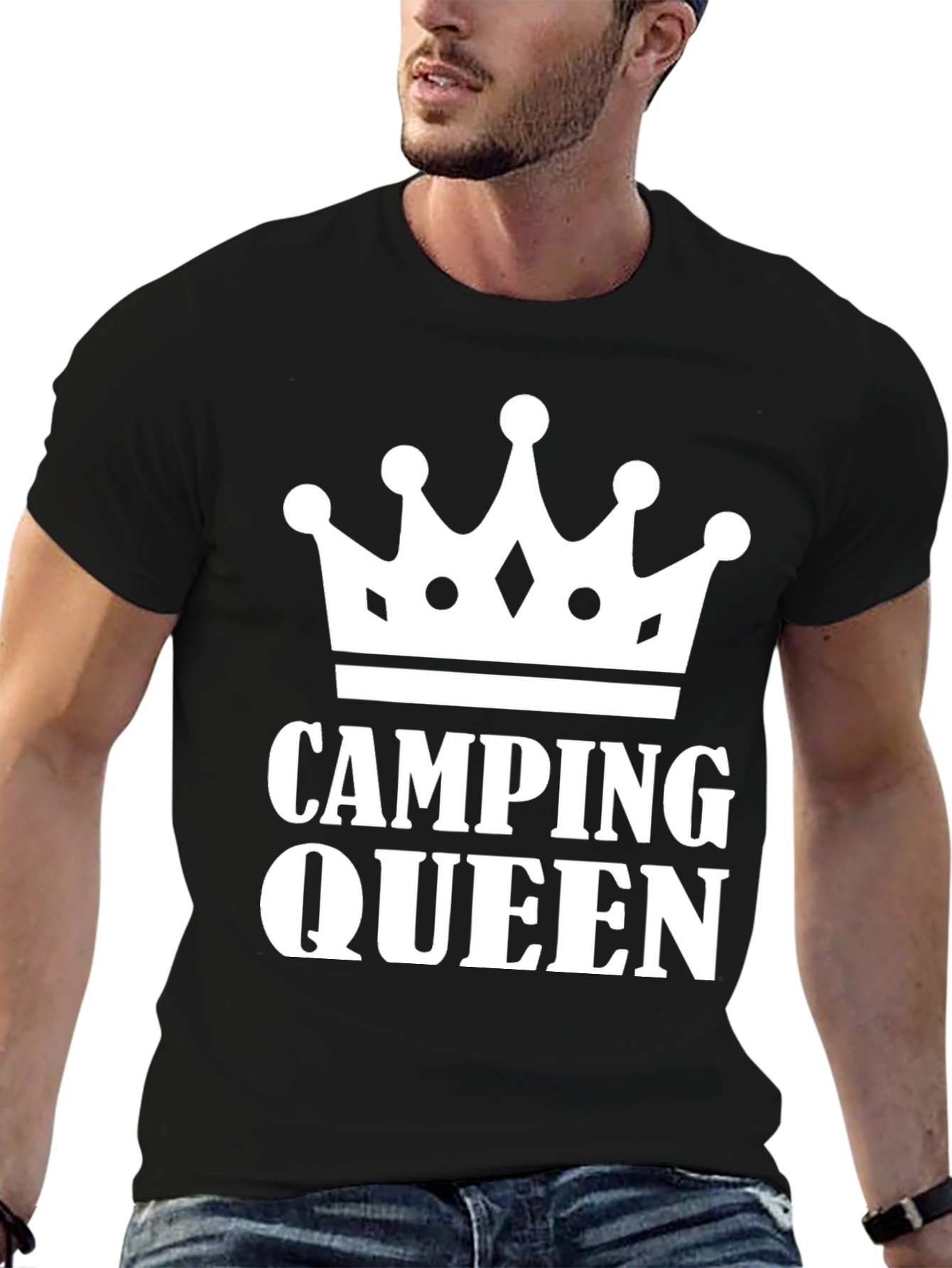Camping Queen Black T-Shirt