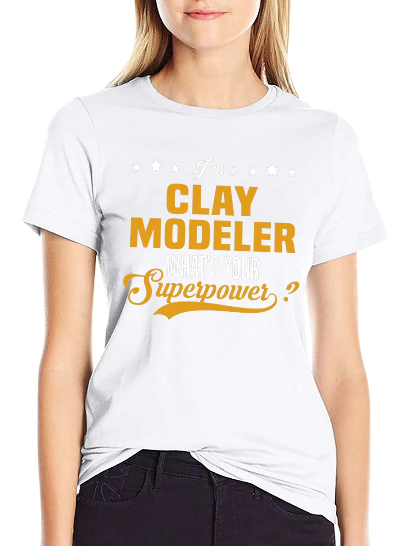 Clay Modeler Superpower T-Shirt - Black Novelty Tee