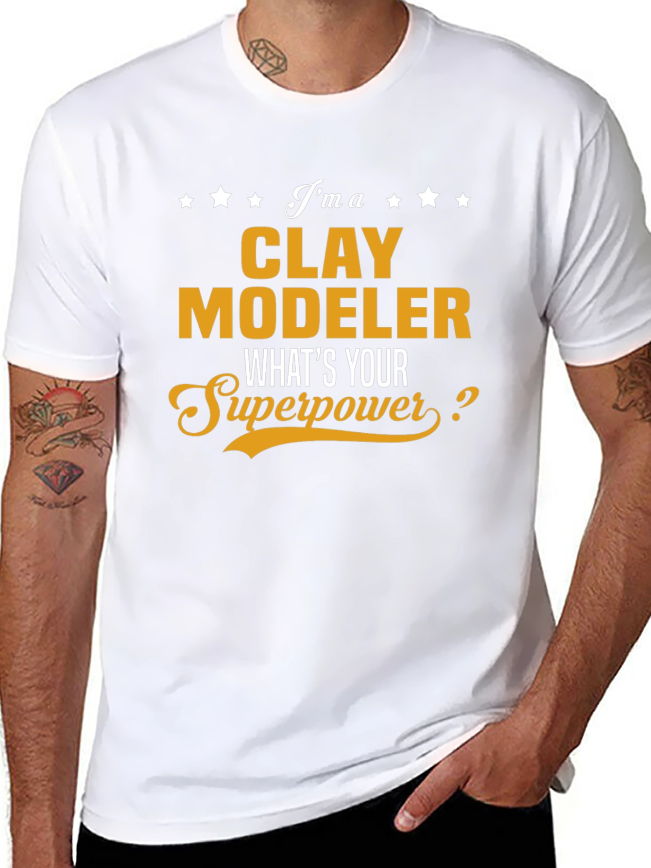 Clay Modeler Superpower T-Shirt - Black Novelty Tee