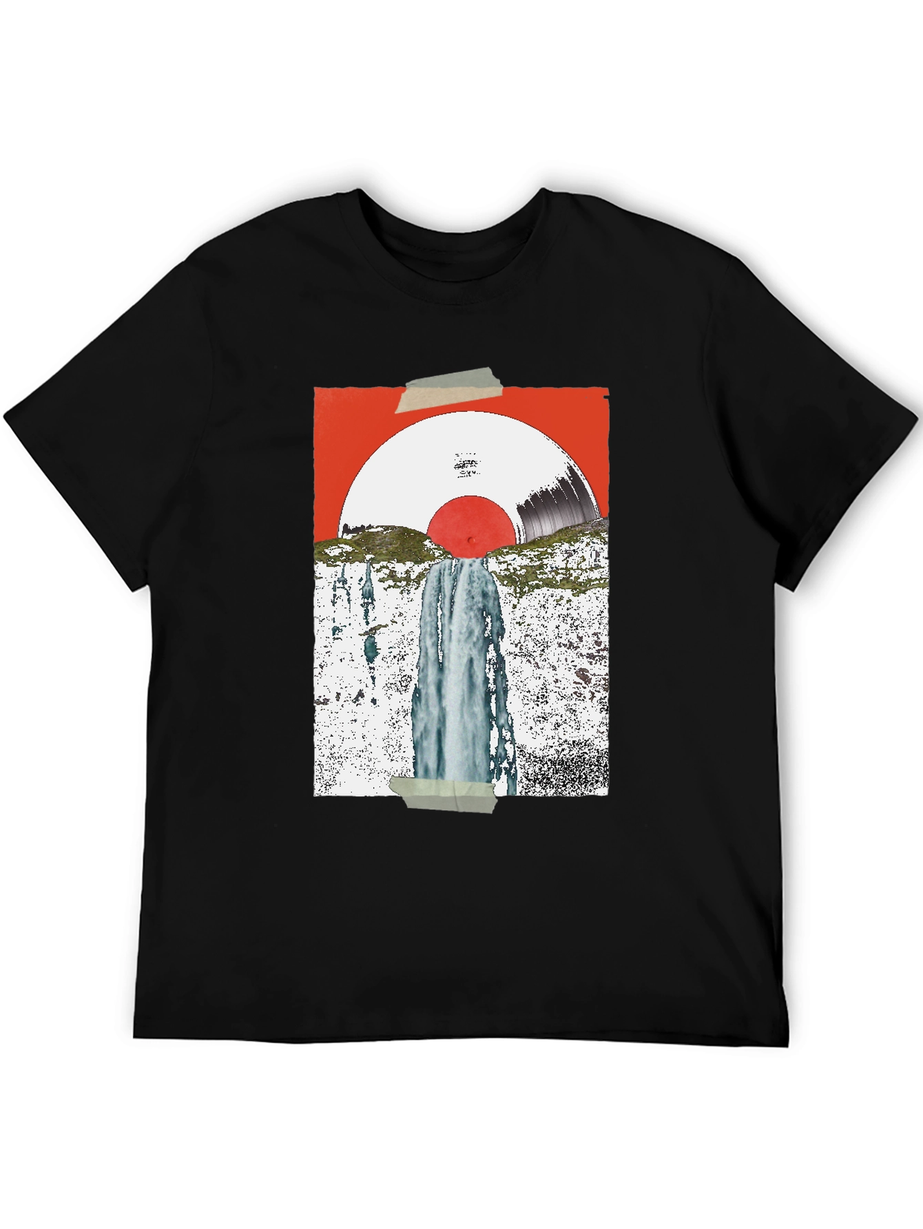 Abstract Vinyl Record Waterfall Graphic Tee