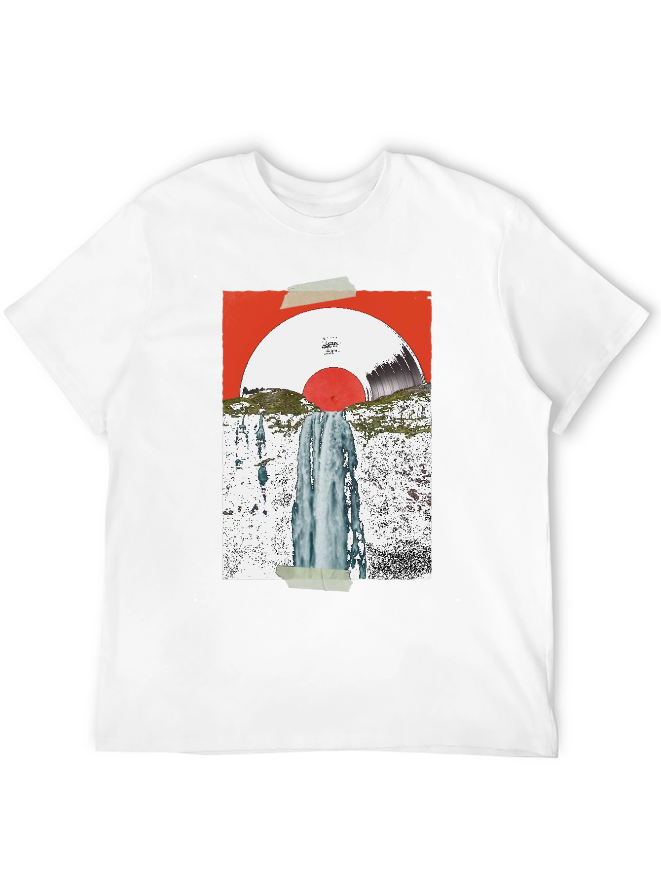 Abstract Vinyl Record Waterfall Graphic Tee