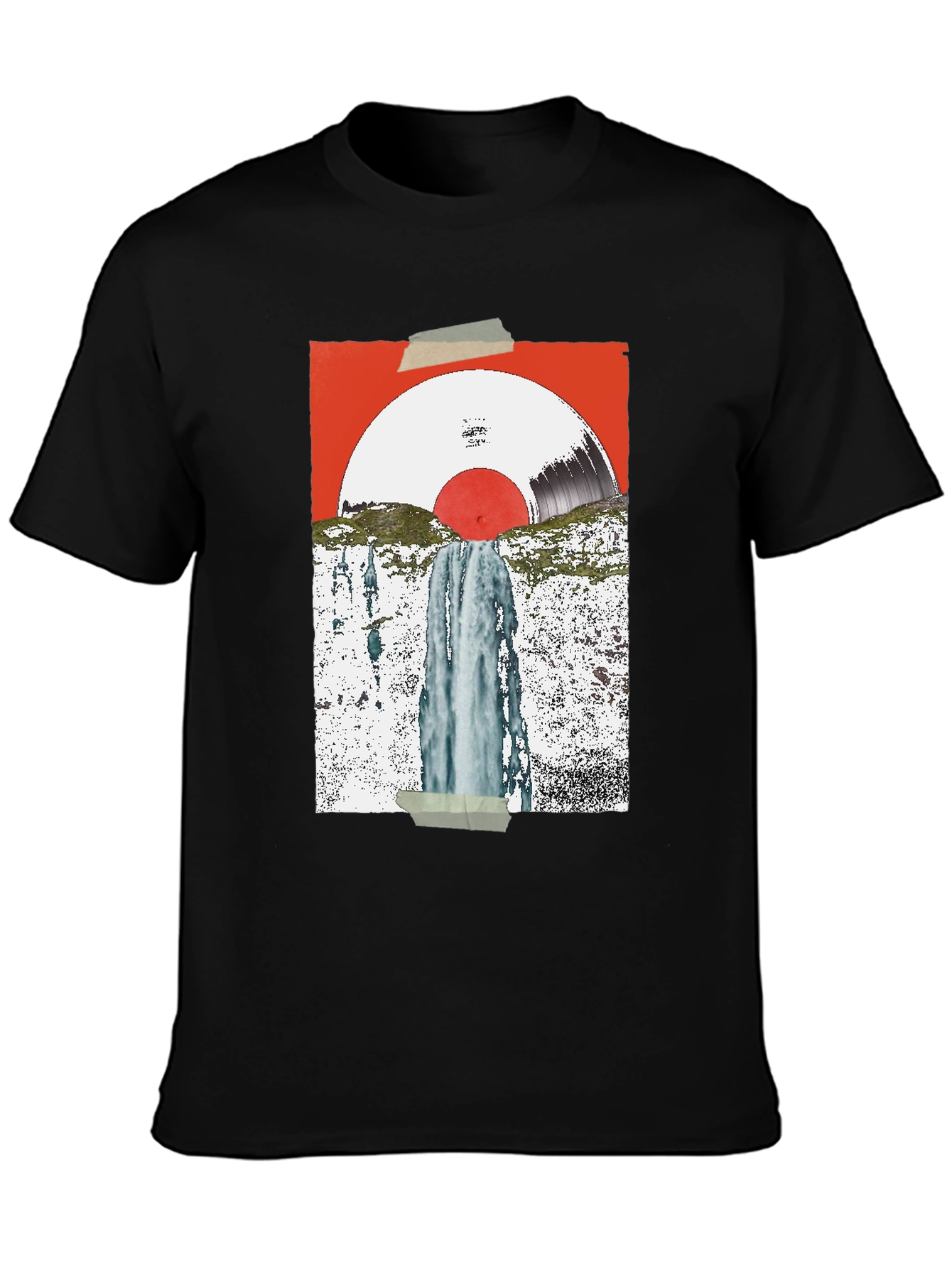 Abstract Vinyl Record Waterfall Graphic Tee