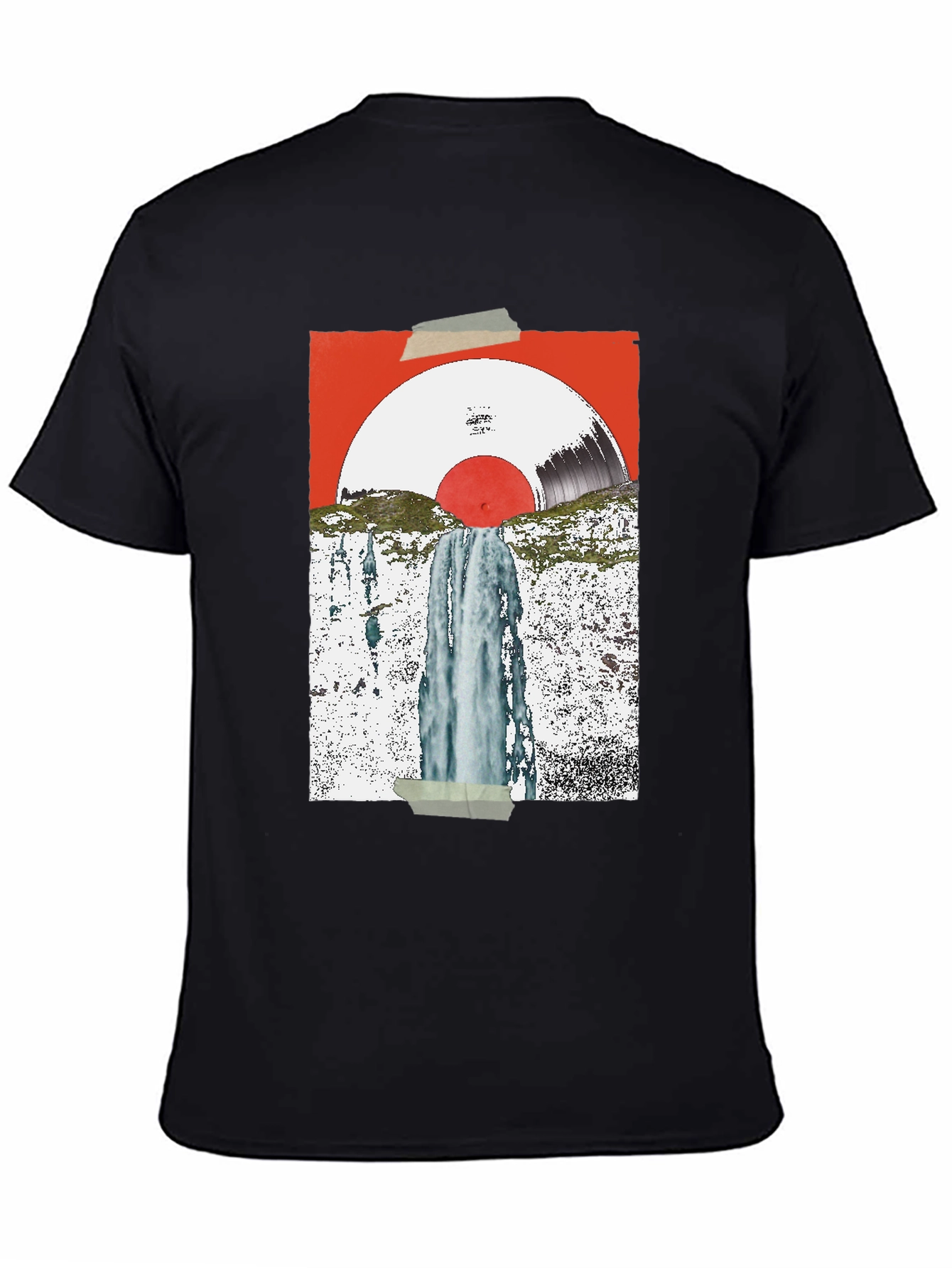 Abstract Vinyl Record Waterfall Graphic Tee