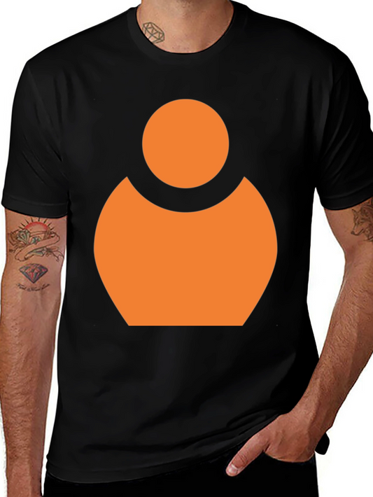 Abstract Orange Person Icon Black T-Shirt