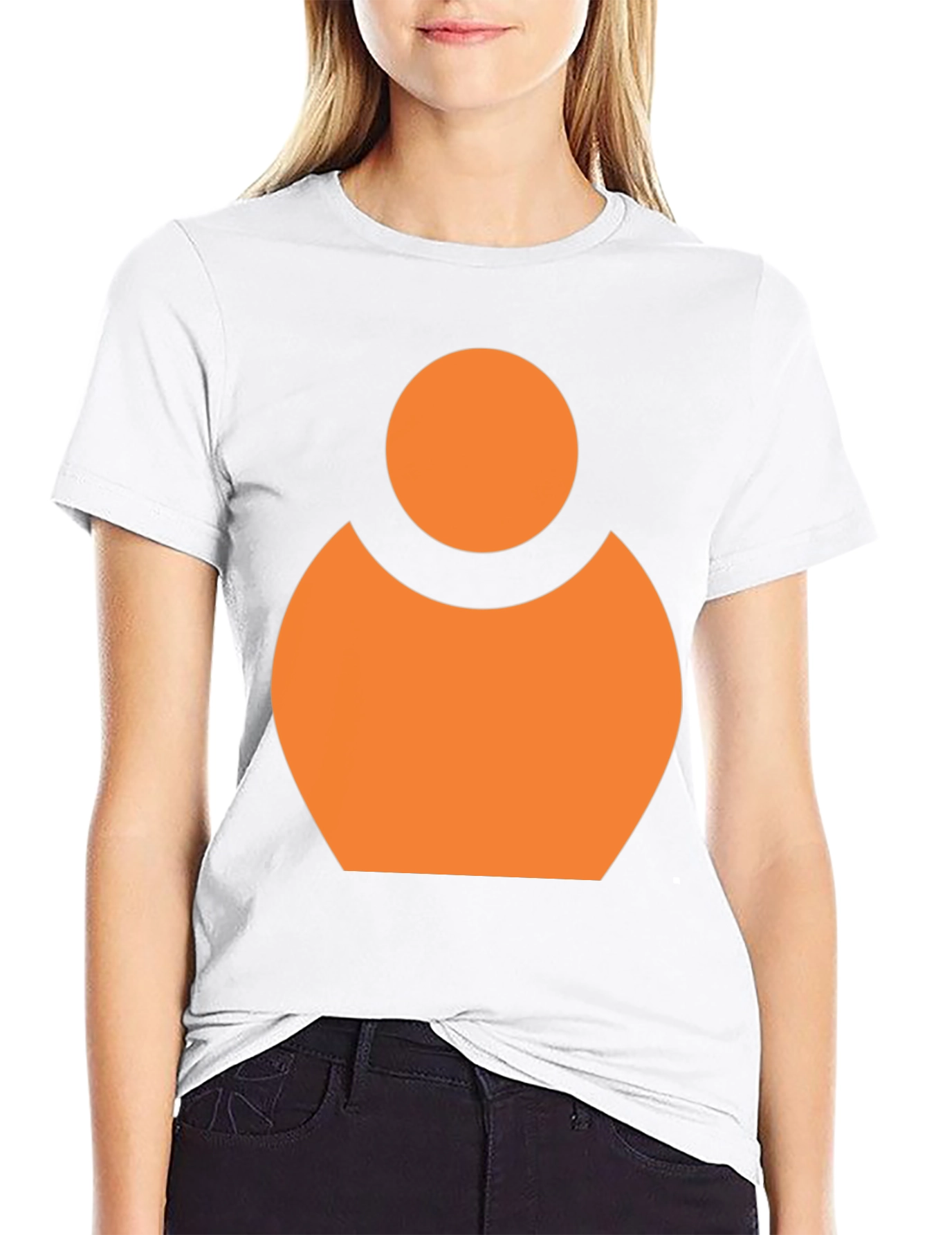 Abstract Orange Person Icon Black T-Shirt