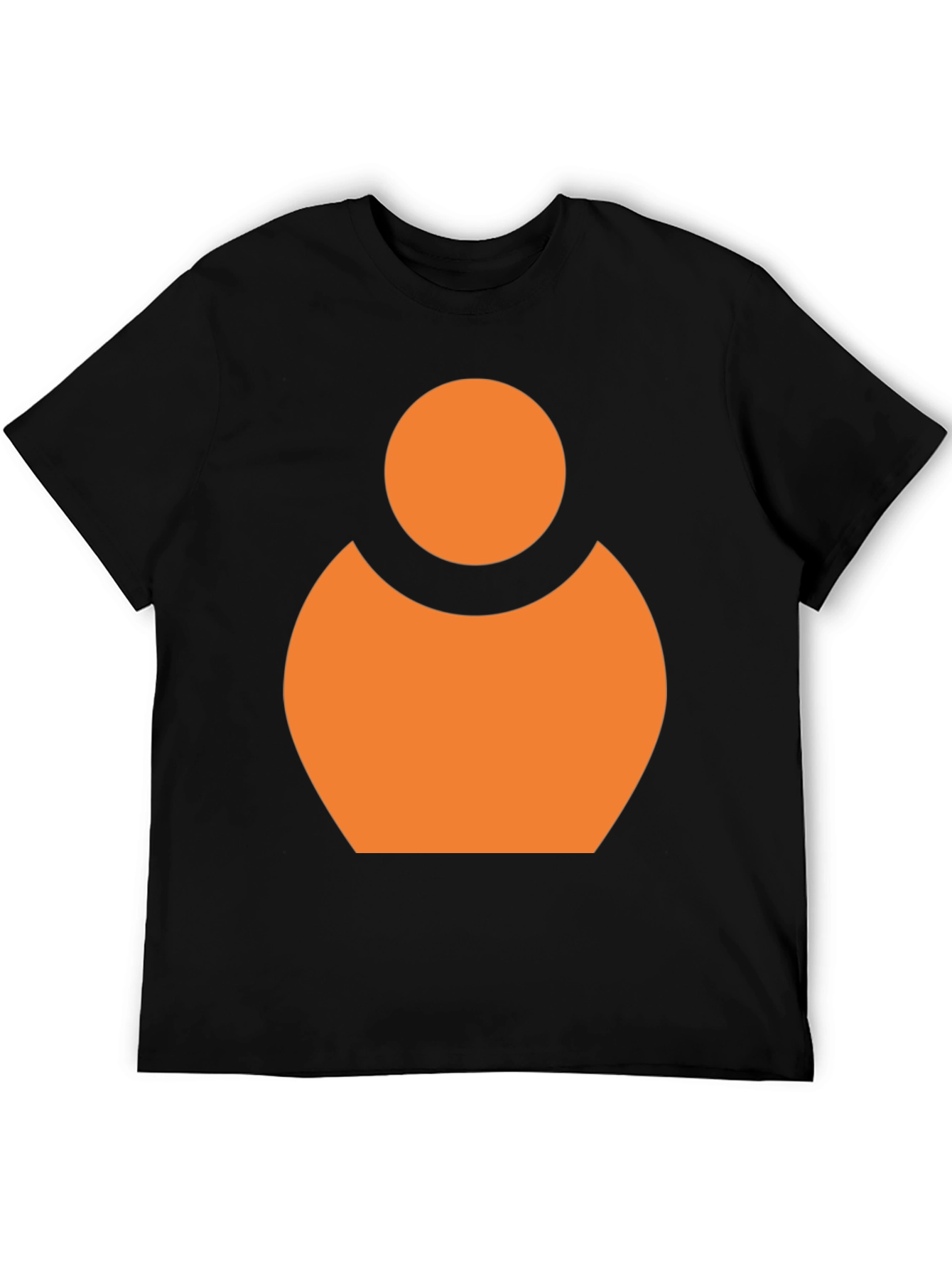 Abstract Orange Person Icon Black T-Shirt