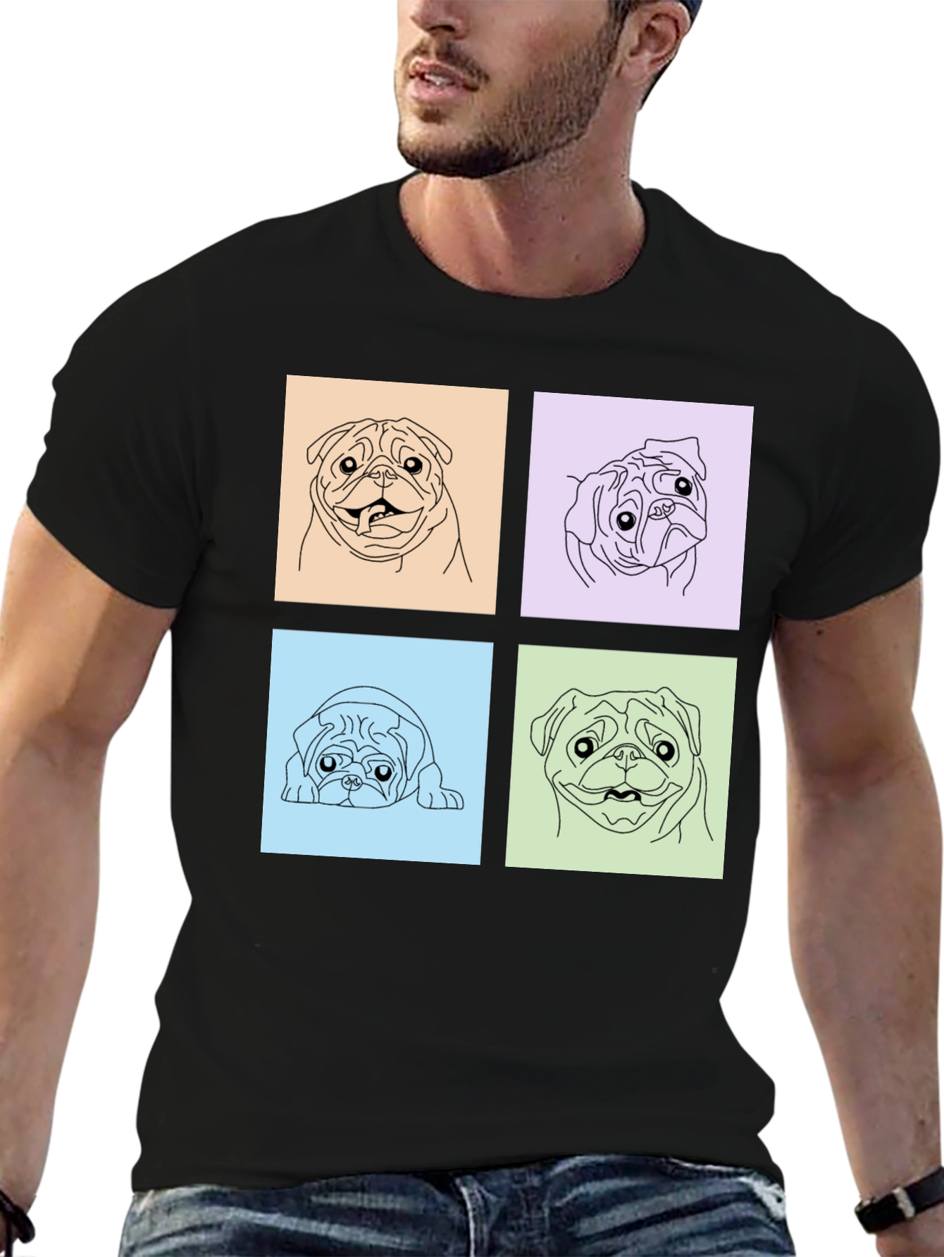 Pug Pop Art T-Shirt - Cute Dog Lover Tee