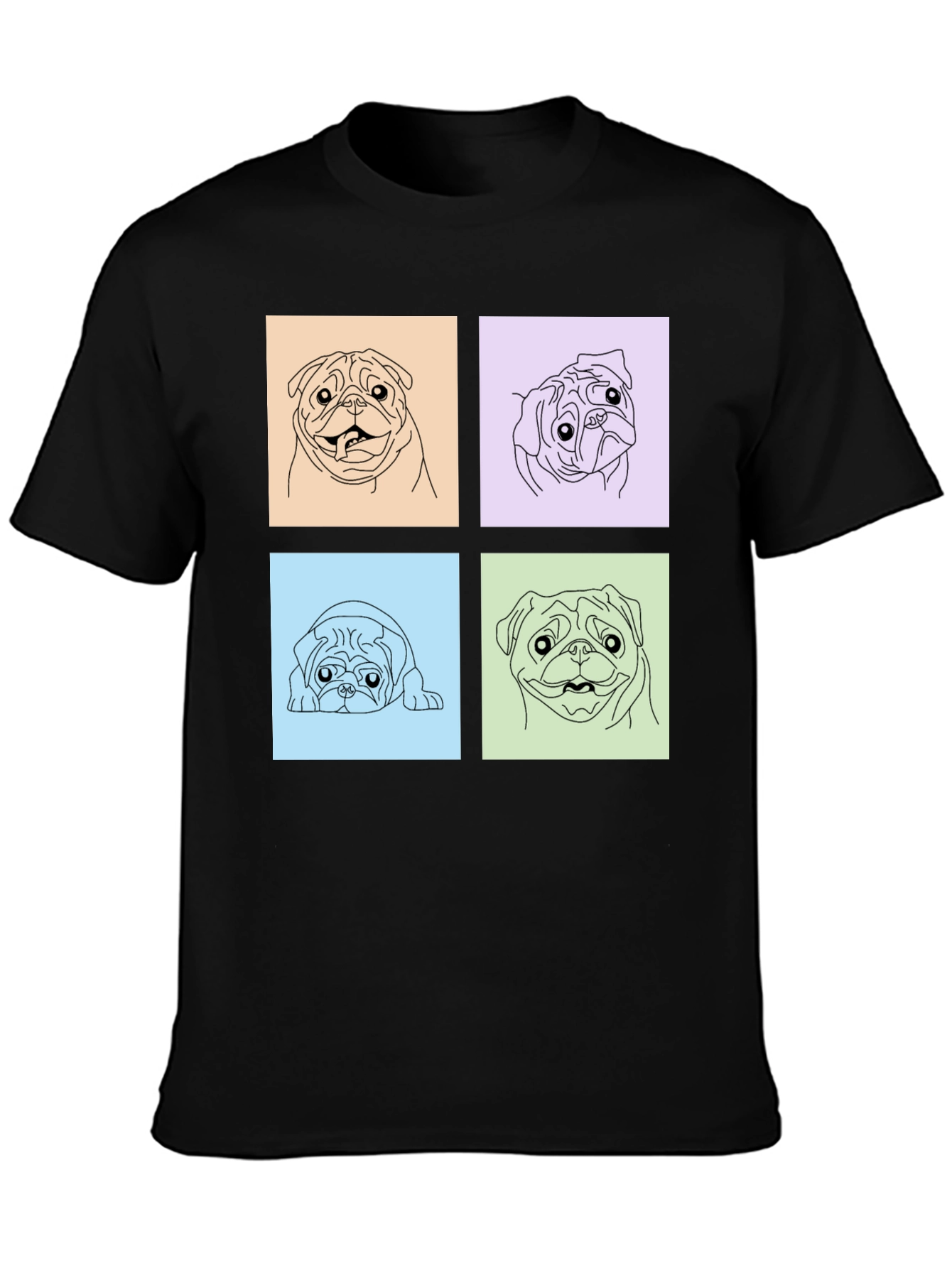 Pug Pop Art T-Shirt - Cute Dog Lover Tee