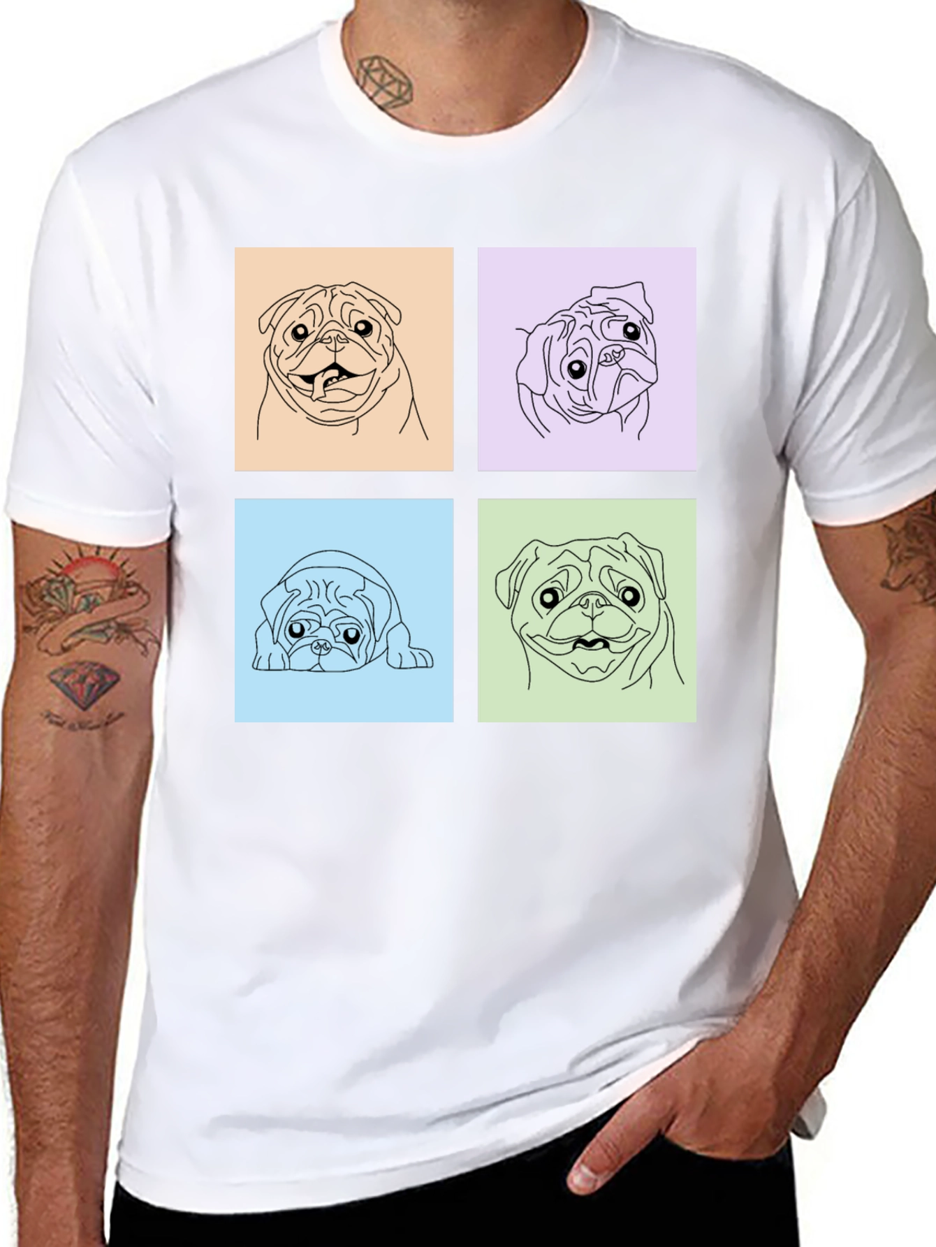 Pug Pop Art T-Shirt - Cute Dog Lover Tee