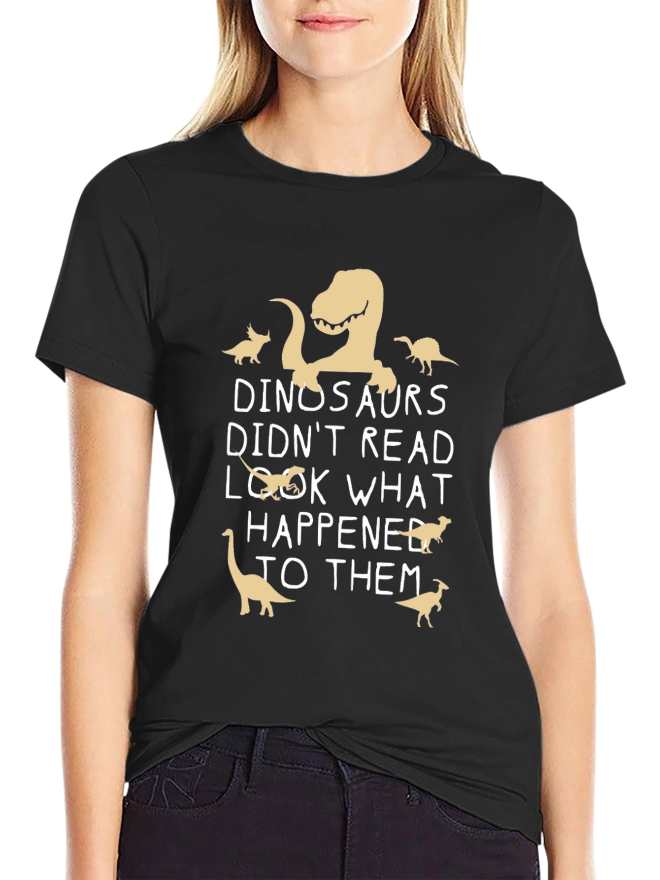Funny Dinosaur T-Shirt - Read or Else!