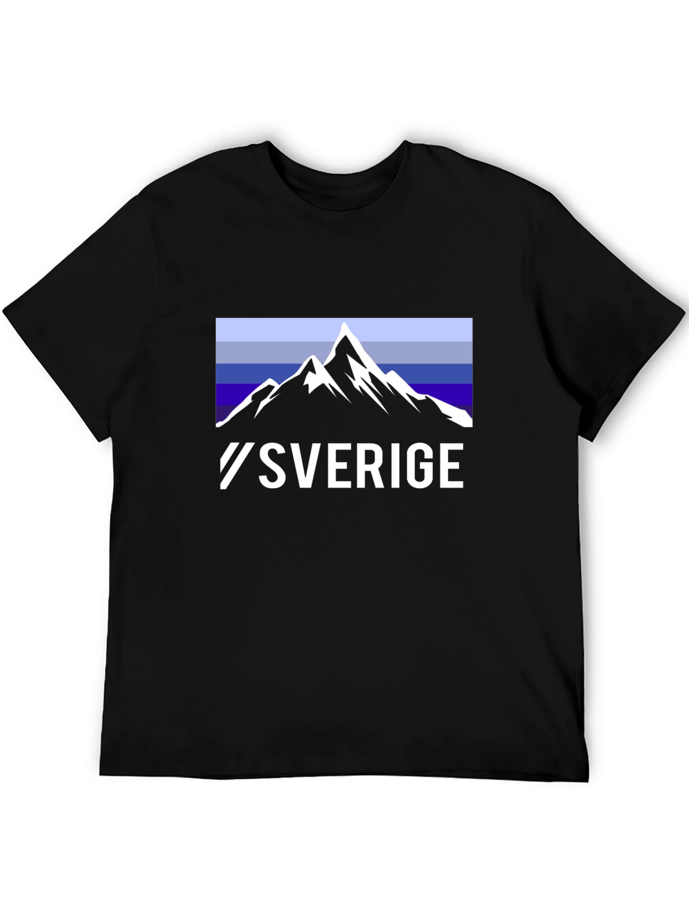 Sverige Mountain Graphic T-Shirt - Black