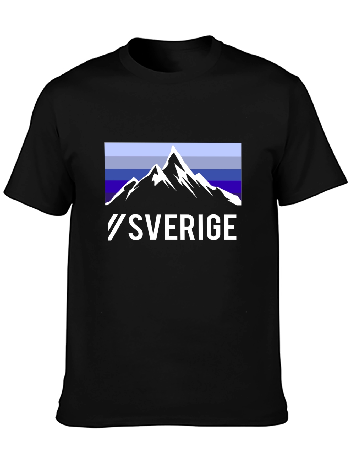 Sverige Mountain Graphic T-Shirt - Black