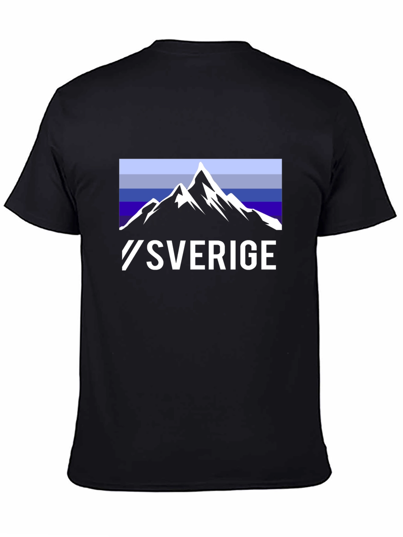 Sverige Mountain Graphic T-Shirt - Black