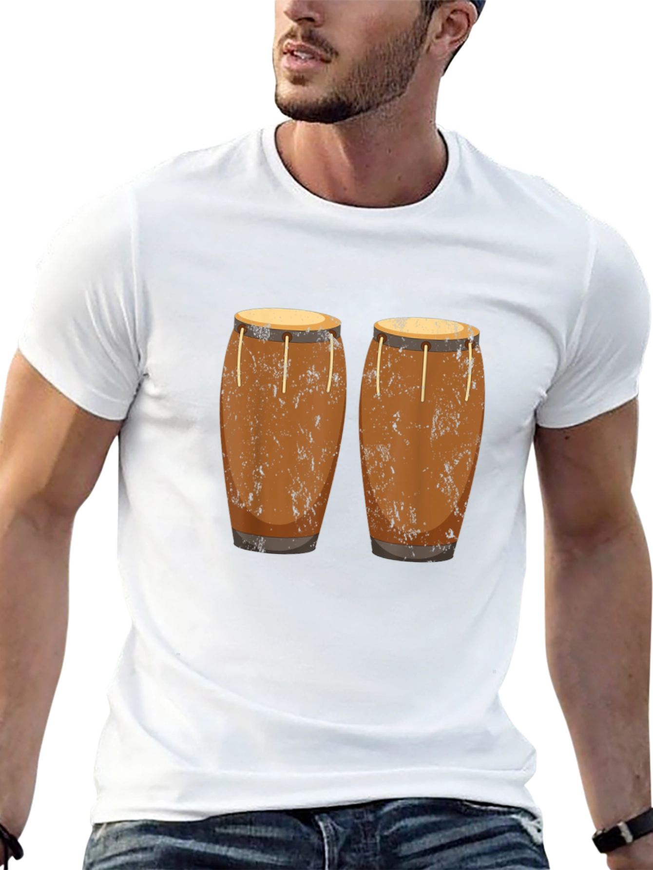 Conga Drum Graphic Tee - Black Unisex T-Shirt
