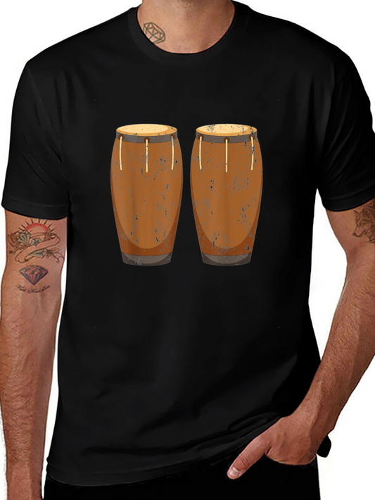 Conga Drum Graphic Tee - Black Unisex T-Shirt