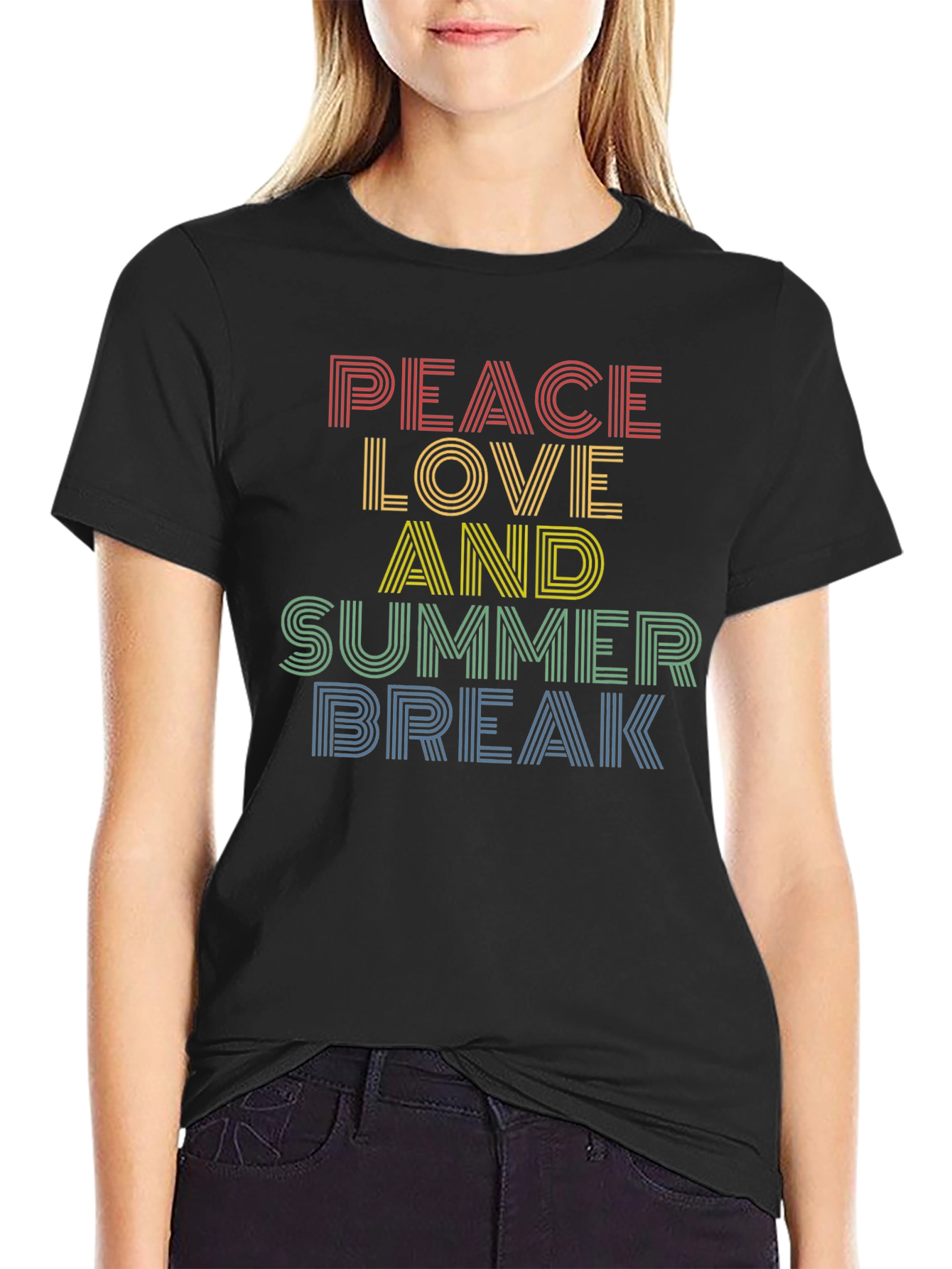 Peace Love Summer Break Retro T-Shirt