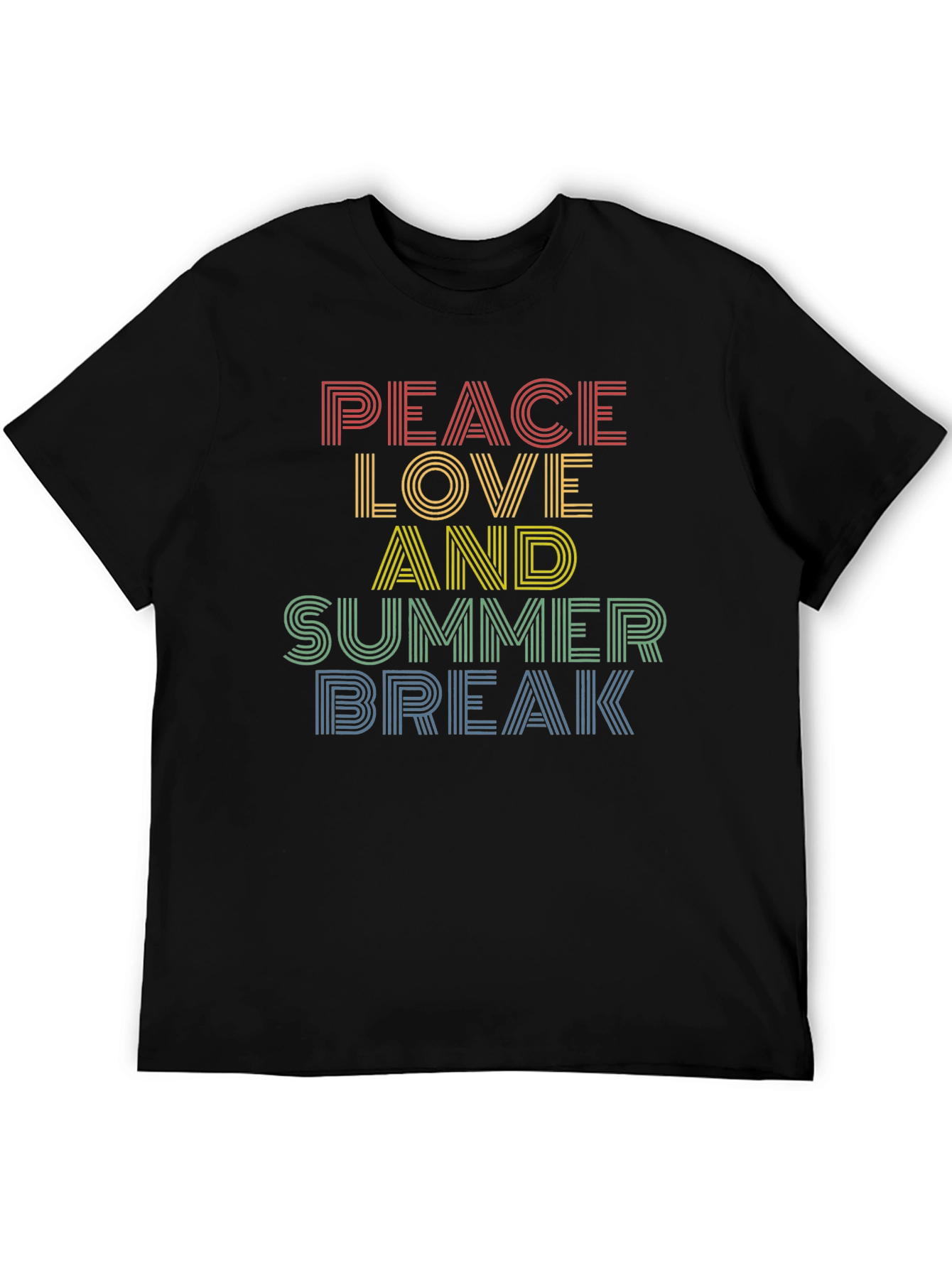 Peace Love Summer Break Retro T-Shirt