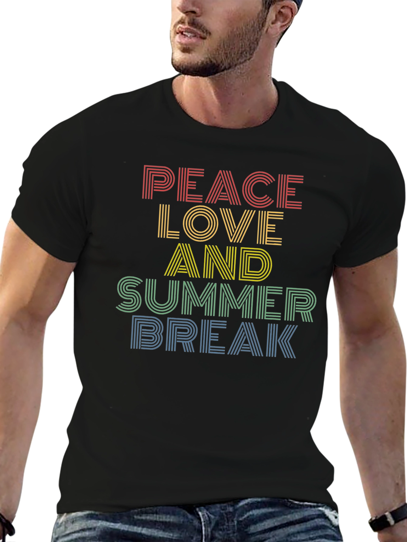 Peace Love Summer Break Retro T-Shirt