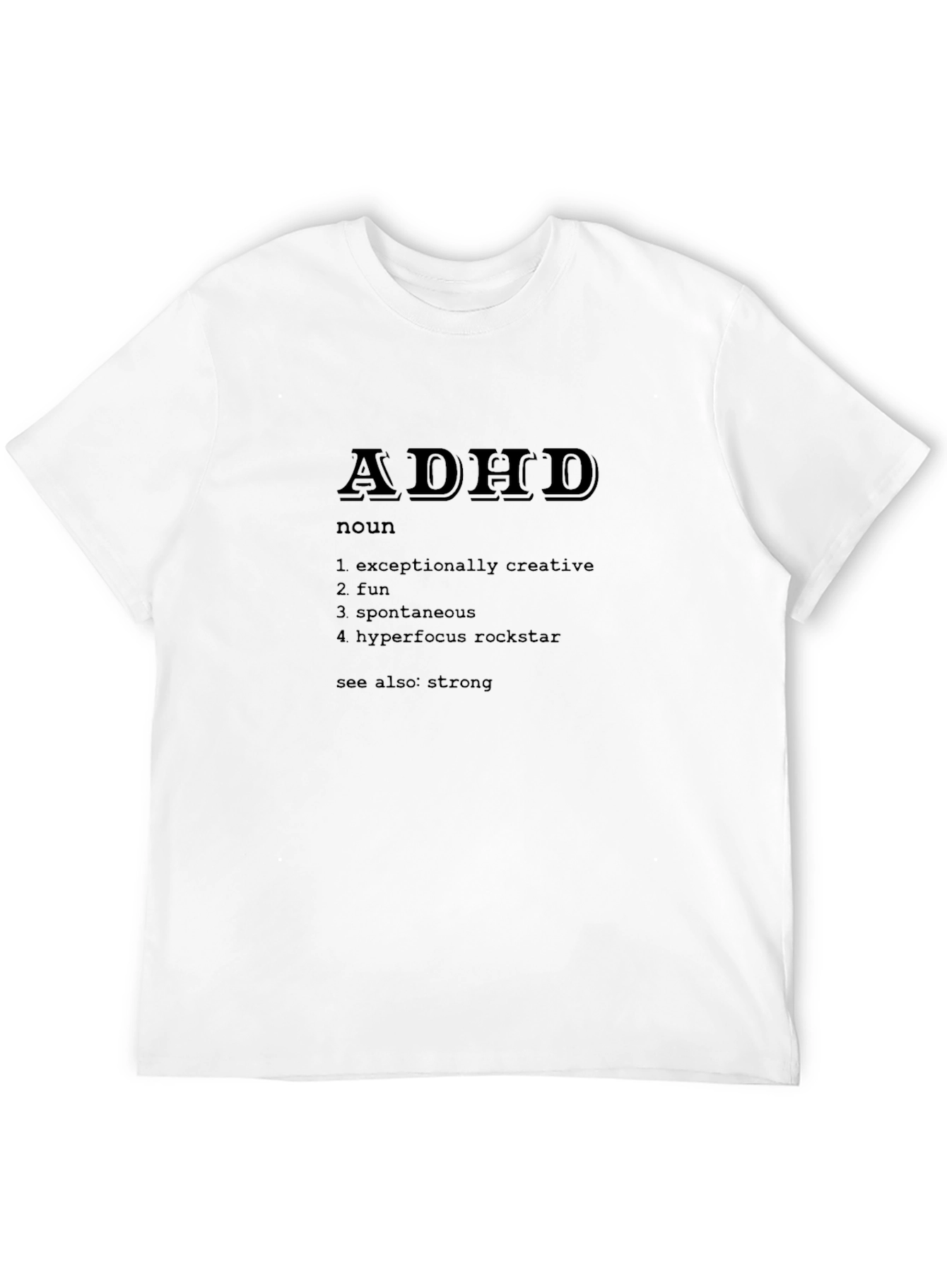 ADHD Definition Black T-Shirt Creative Fun Rockstar