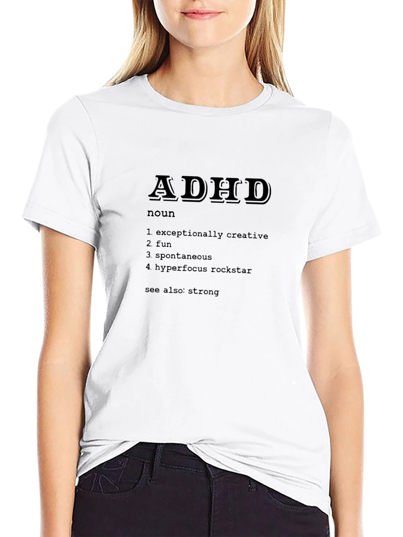 ADHD Definition Black T-Shirt Creative Fun Rockstar