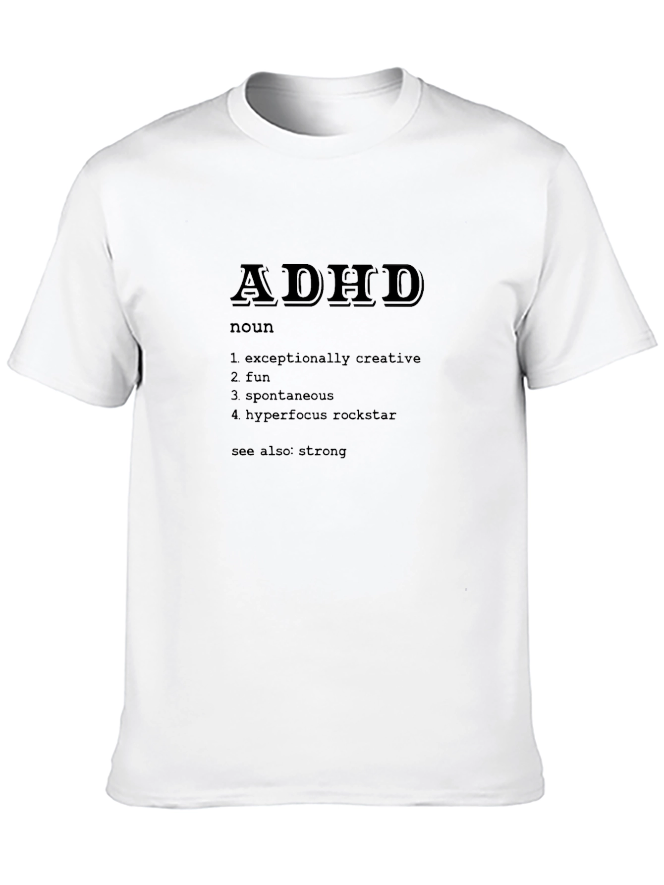 ADHD Definition Black T-Shirt Creative Fun Rockstar