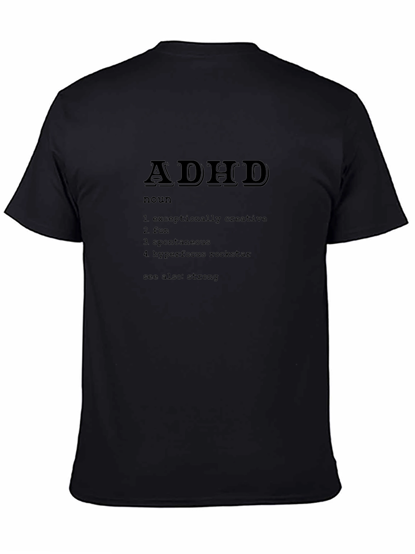 ADHD Definition Black T-Shirt Creative Fun Rockstar