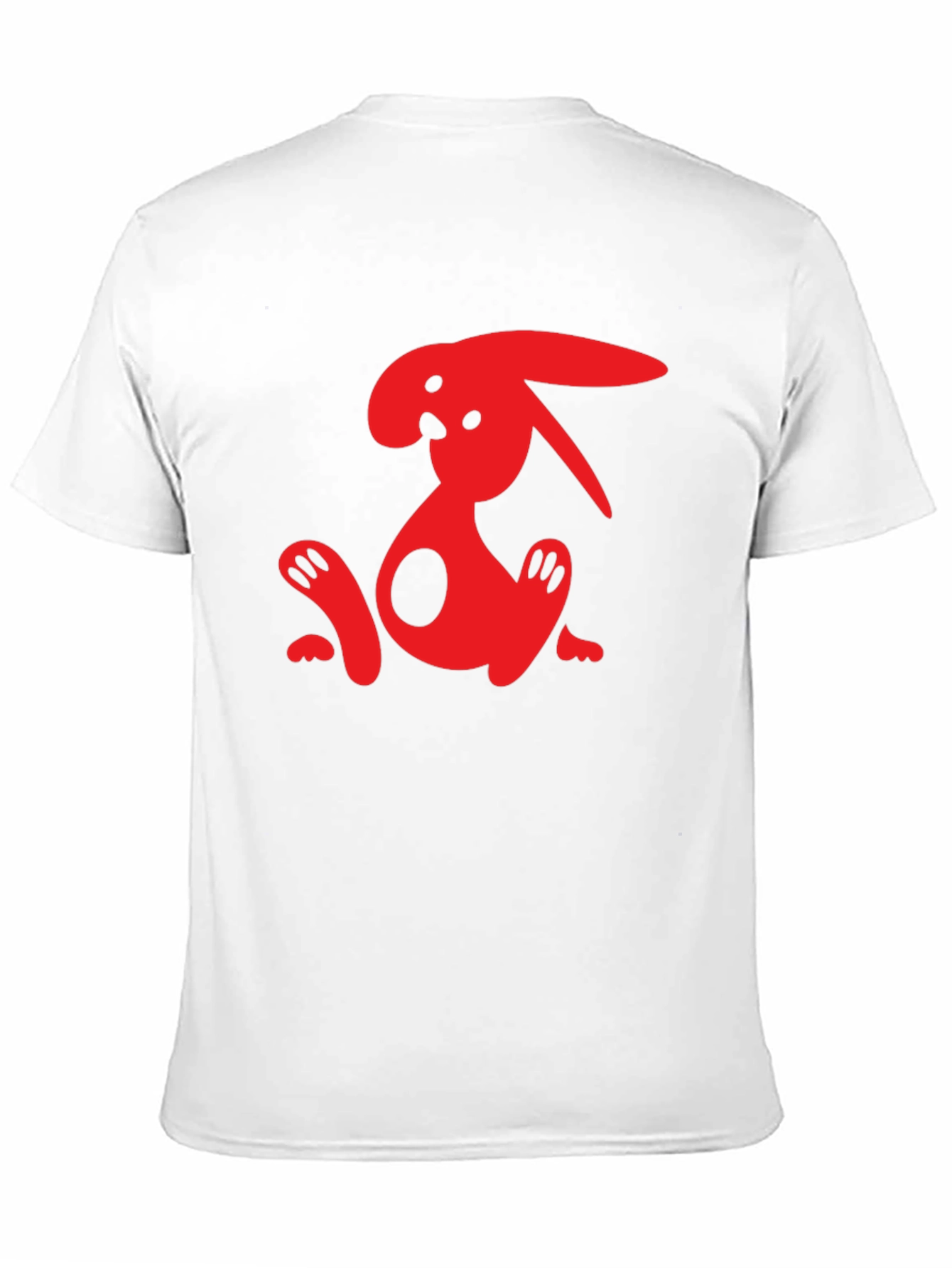 Cool Red Bunny Graphic Black T-Shirt