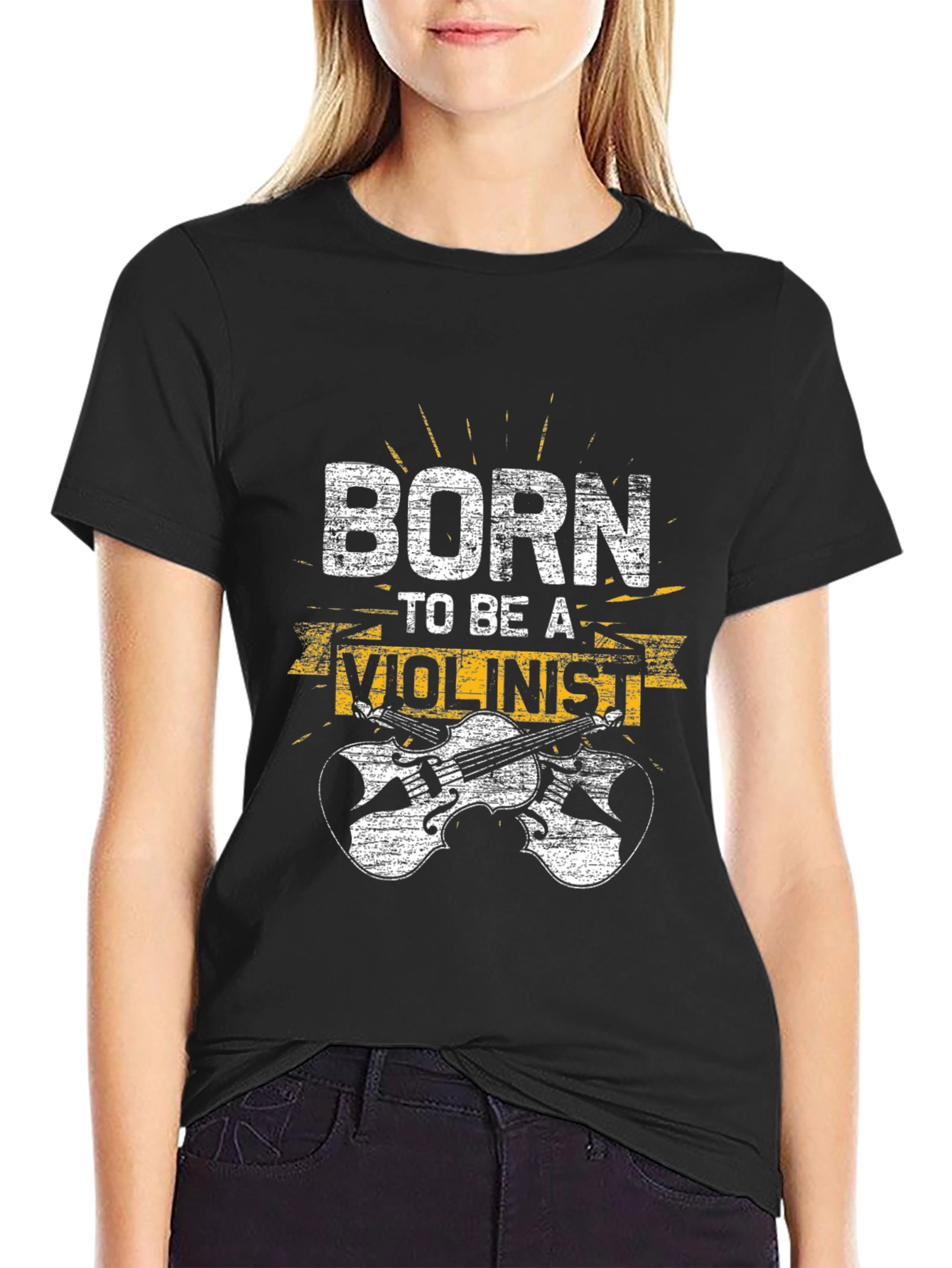 Born to Be a Violinist Black T-Shirt