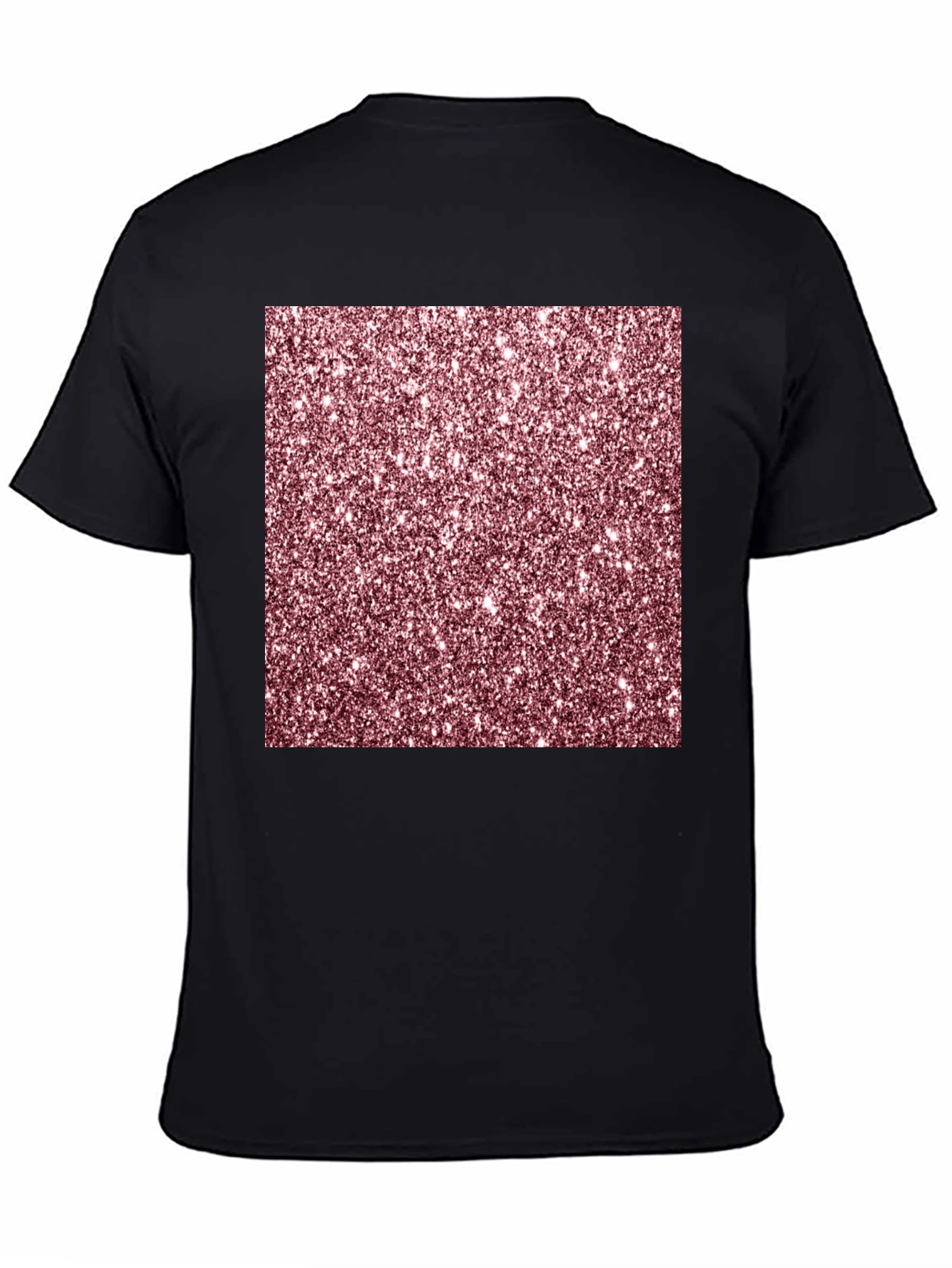 Sparkling Glitter Graphic Black T-Shirt