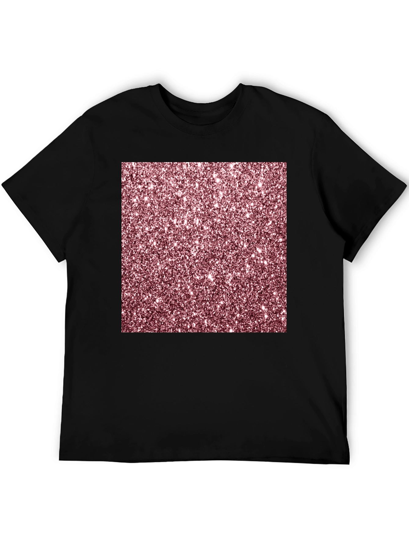 Sparkling Glitter Graphic Black T-Shirt