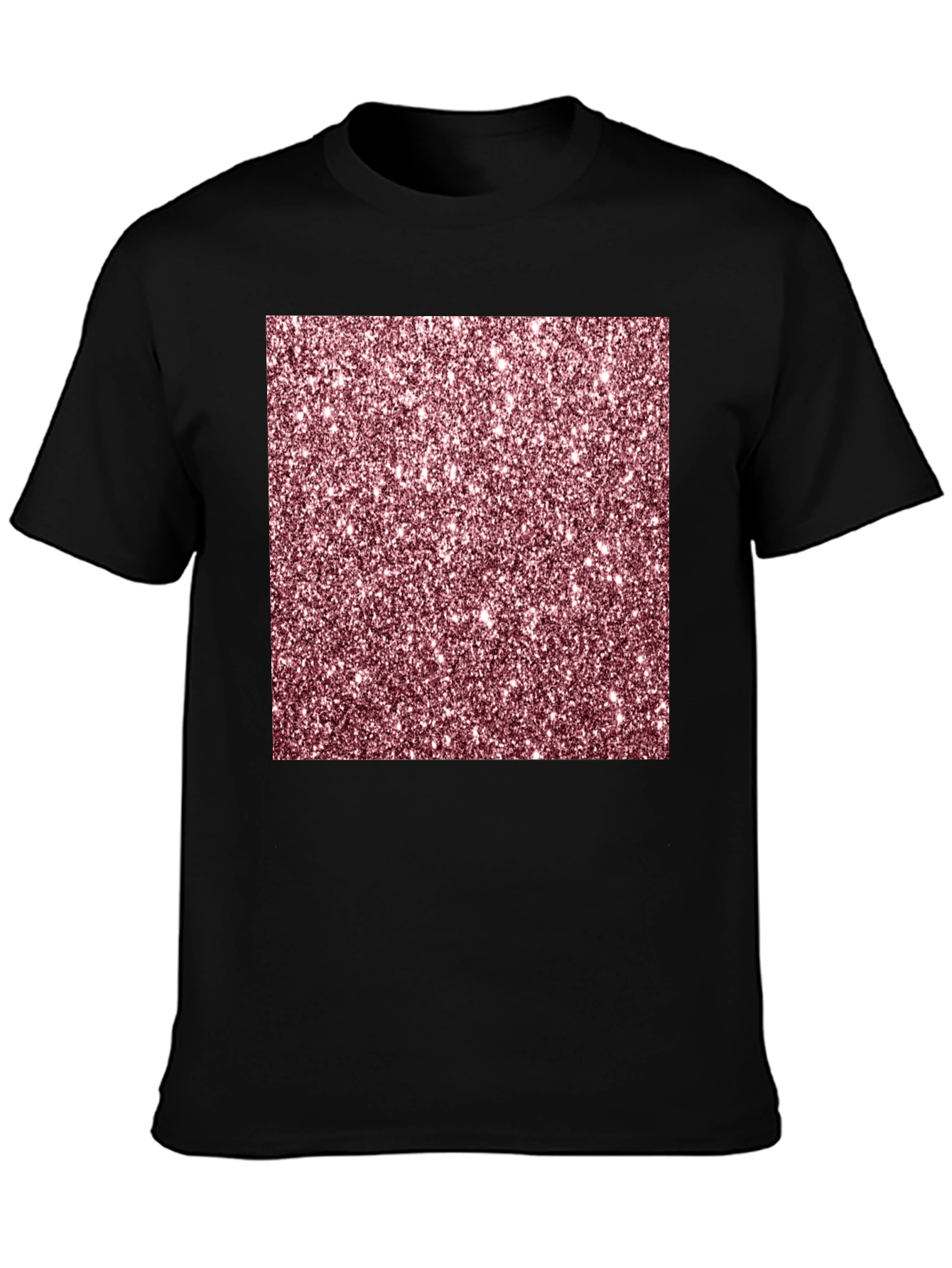 Sparkling Glitter Graphic Black T-Shirt
