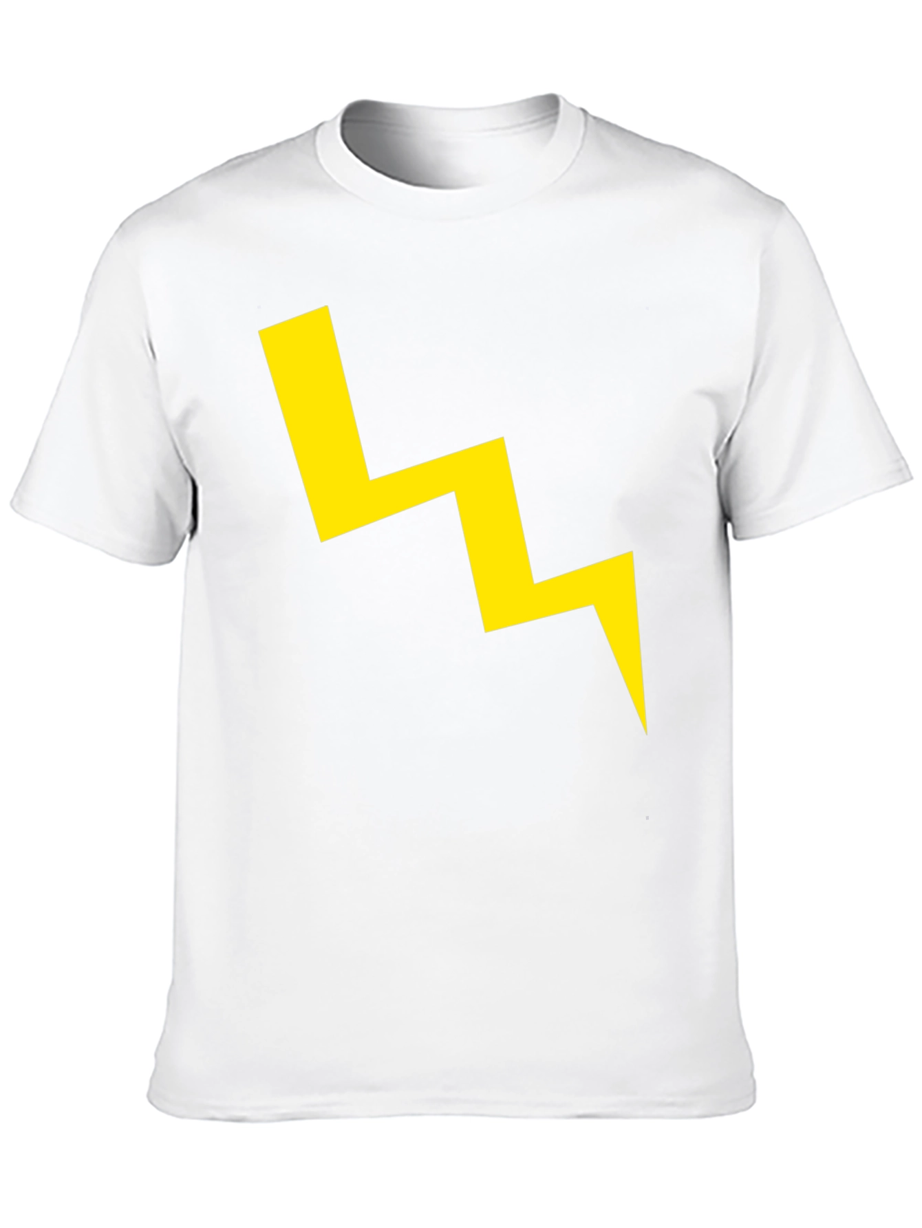 Black T-Shirt with Yellow Lightning Bolt Graphic