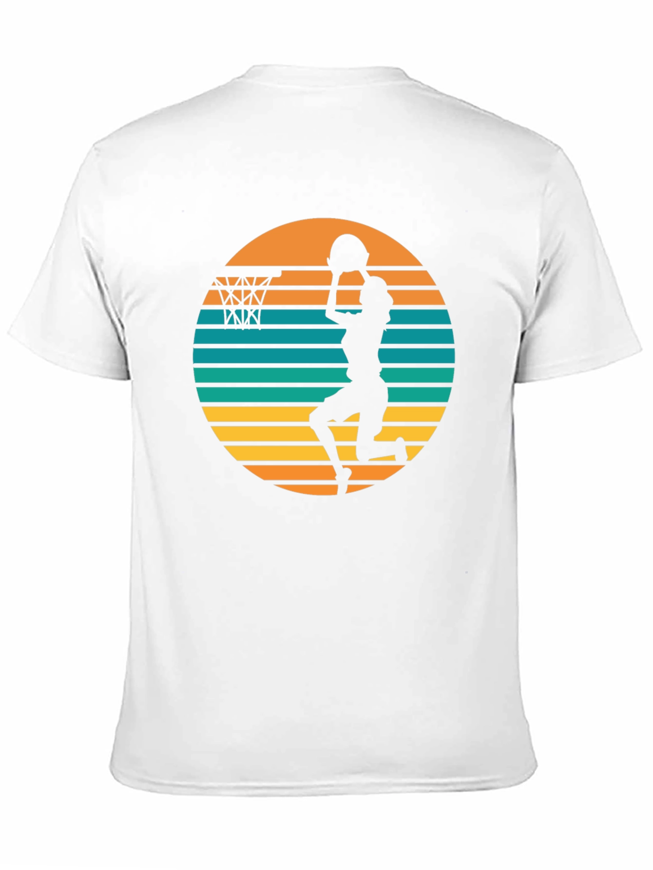 Retro Sunset Basketball T-Shirt
