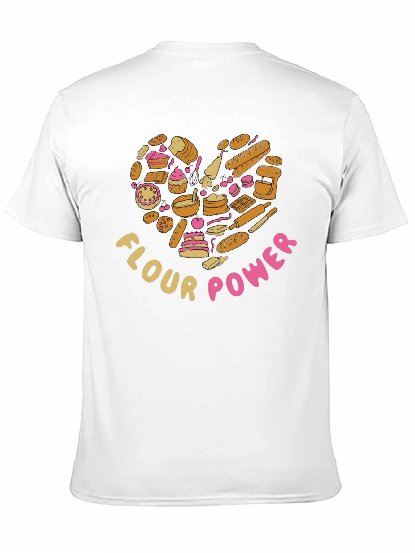 Flour Power Bakers Heart Graphic T-Shirt