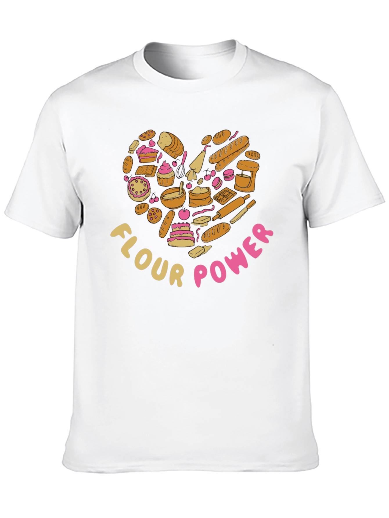 Flour Power Bakers Heart Graphic T-Shirt