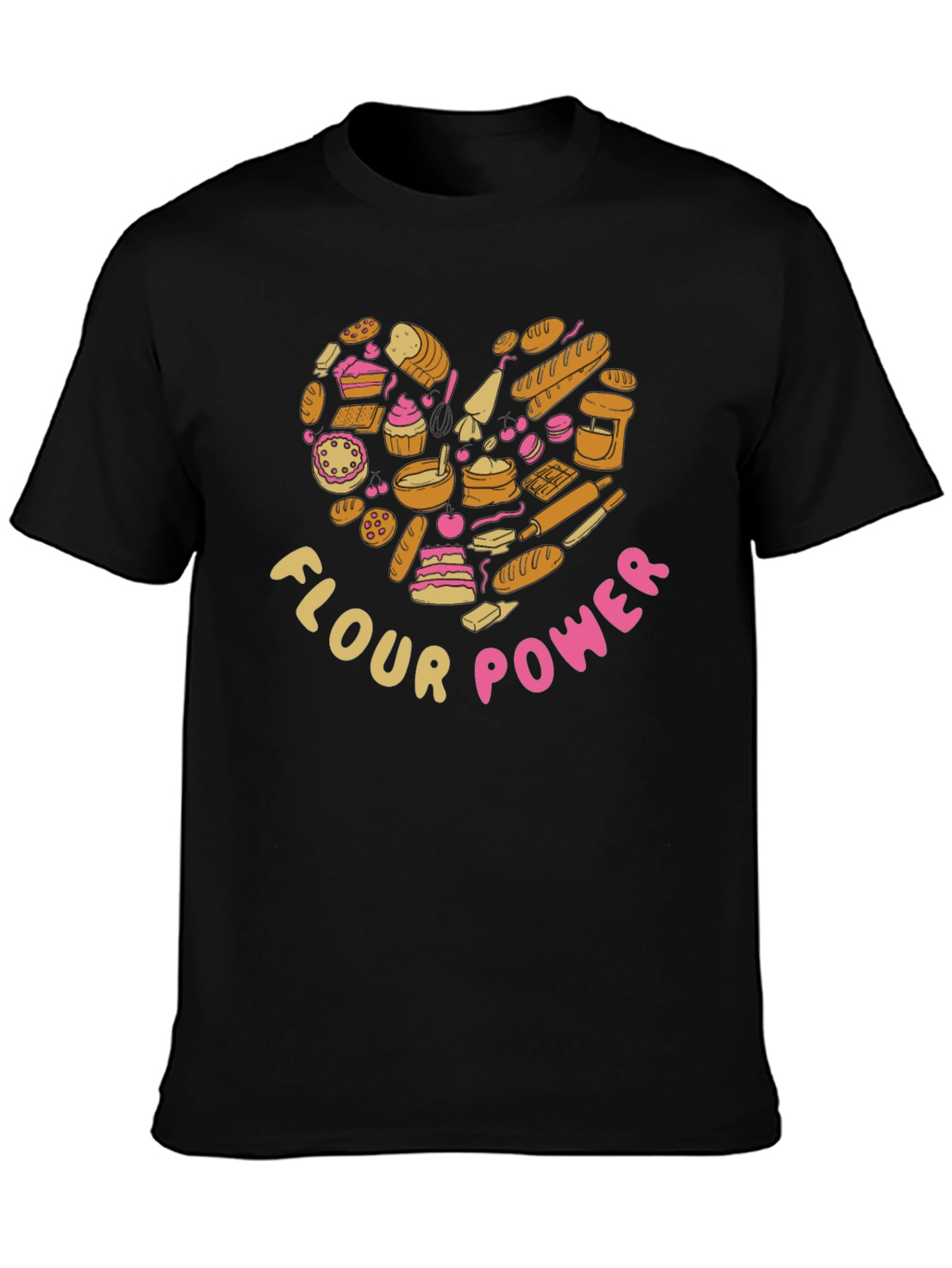 Flour Power Bakers Heart Graphic T-Shirt