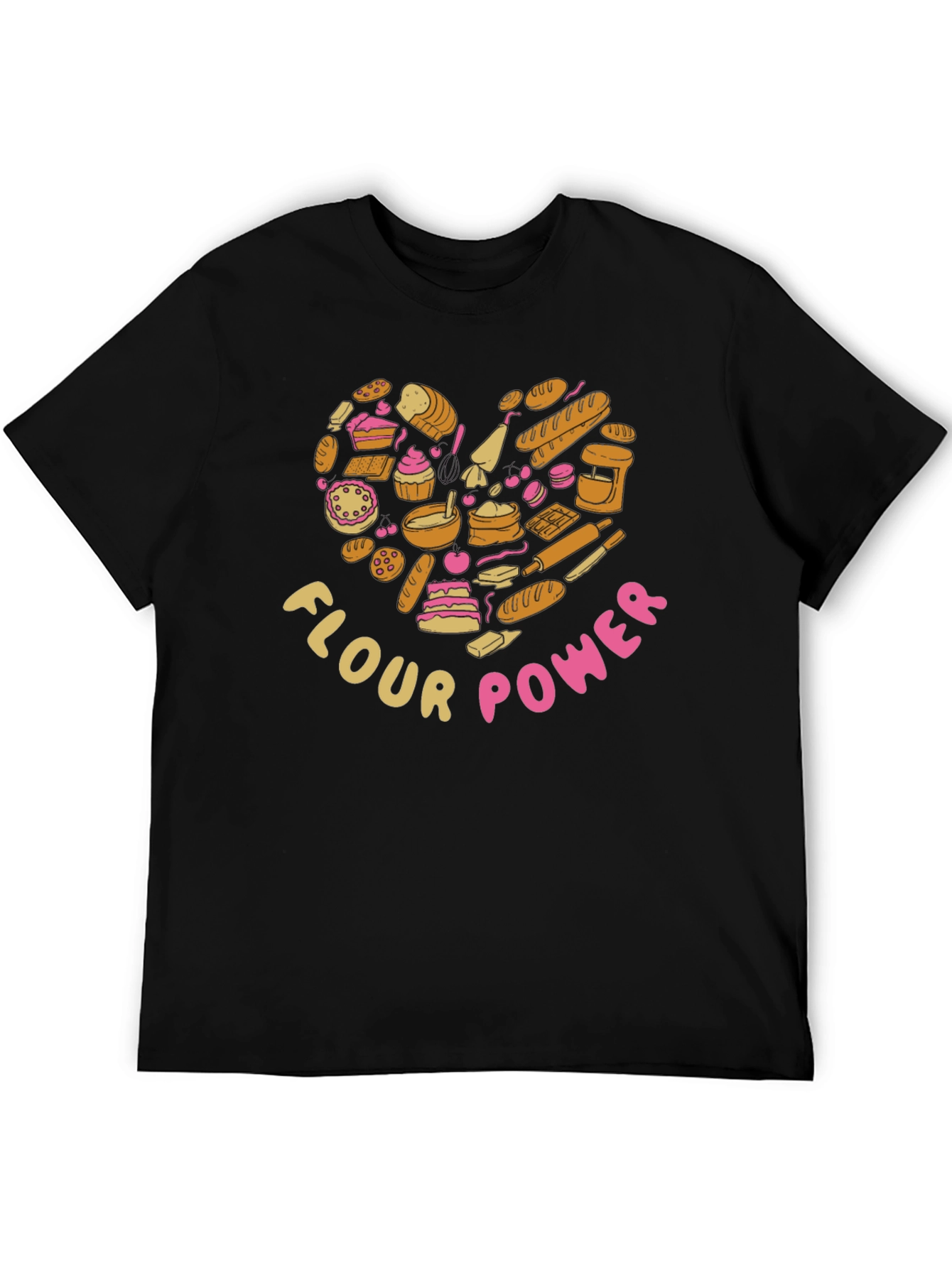Flour Power Bakers Heart Graphic T-Shirt