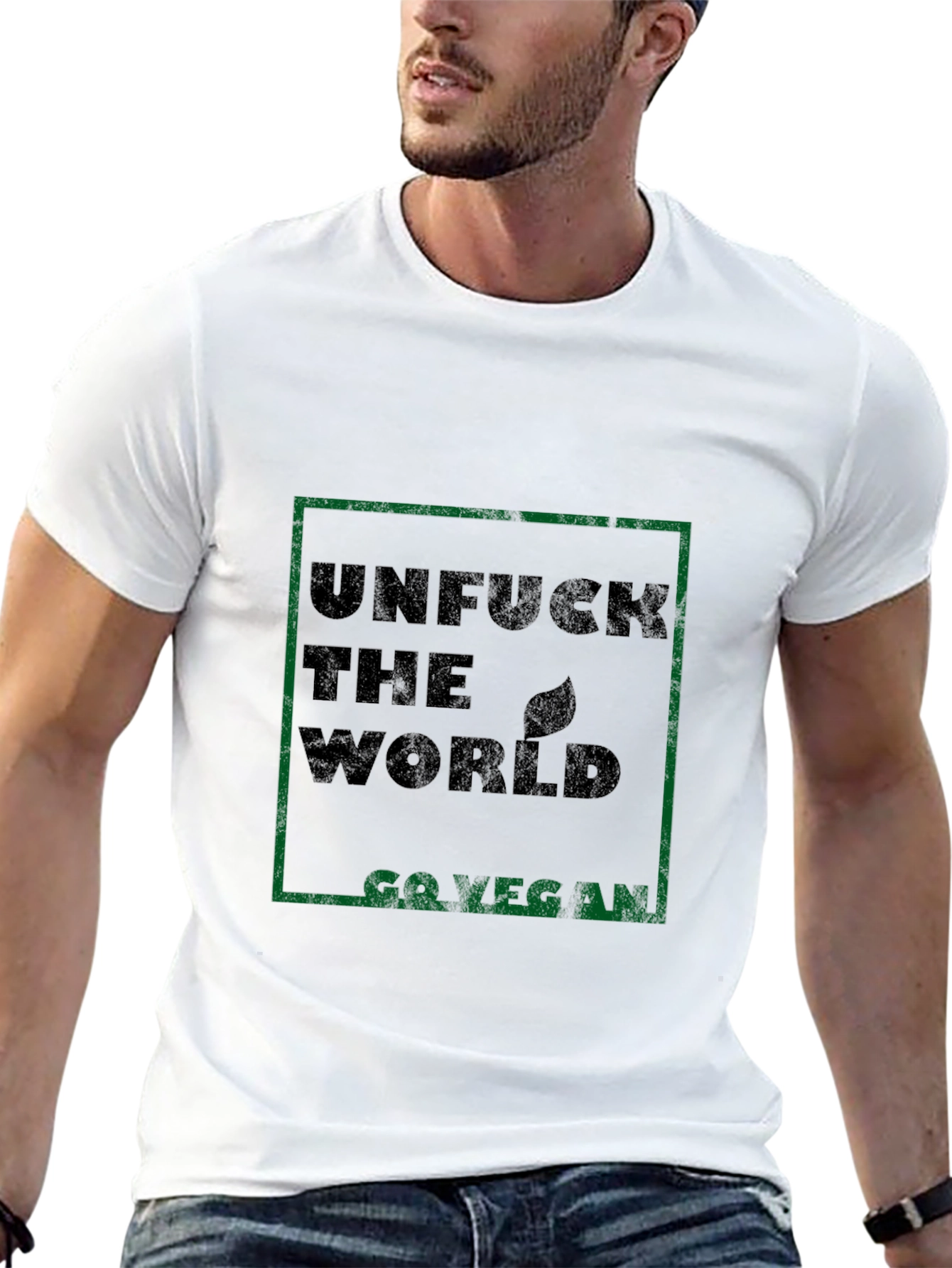 Unfuck the World Go Vegan Black T-Shirt