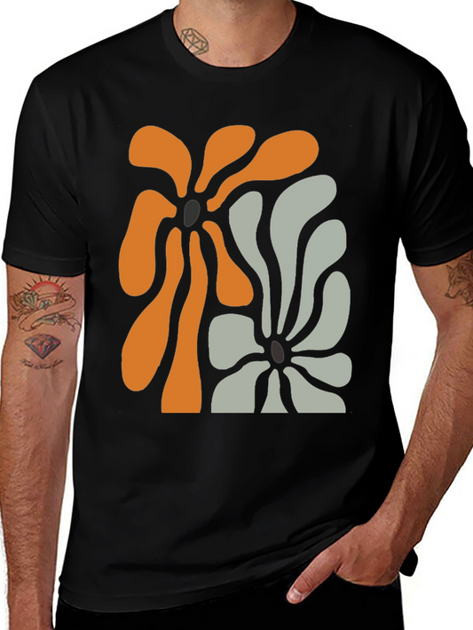 Abstract Floral Graphic Tee - Modern Design T-Shirt