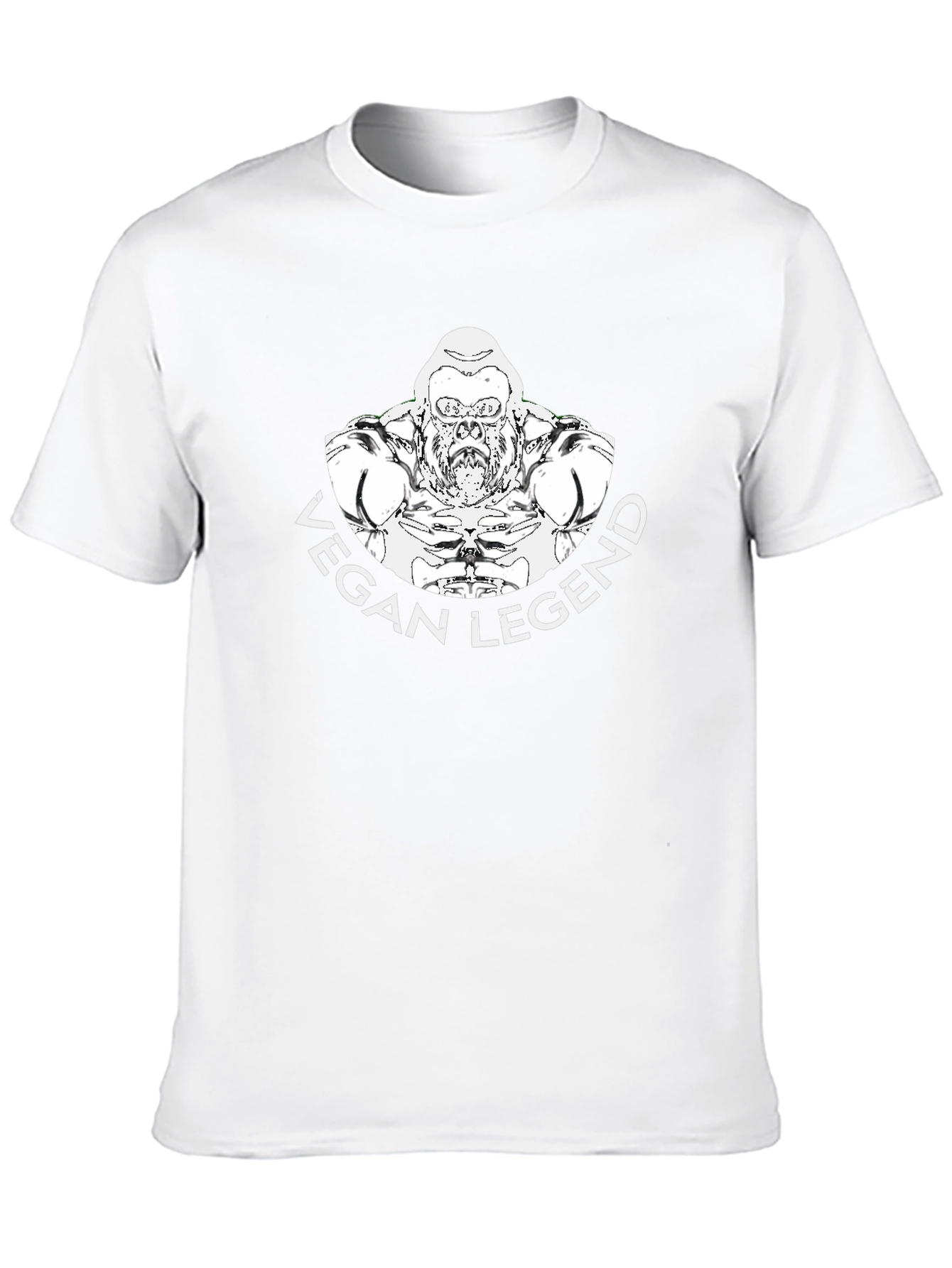 Vegan Legend Gorilla Graphic T-Shirt - Black Cotton