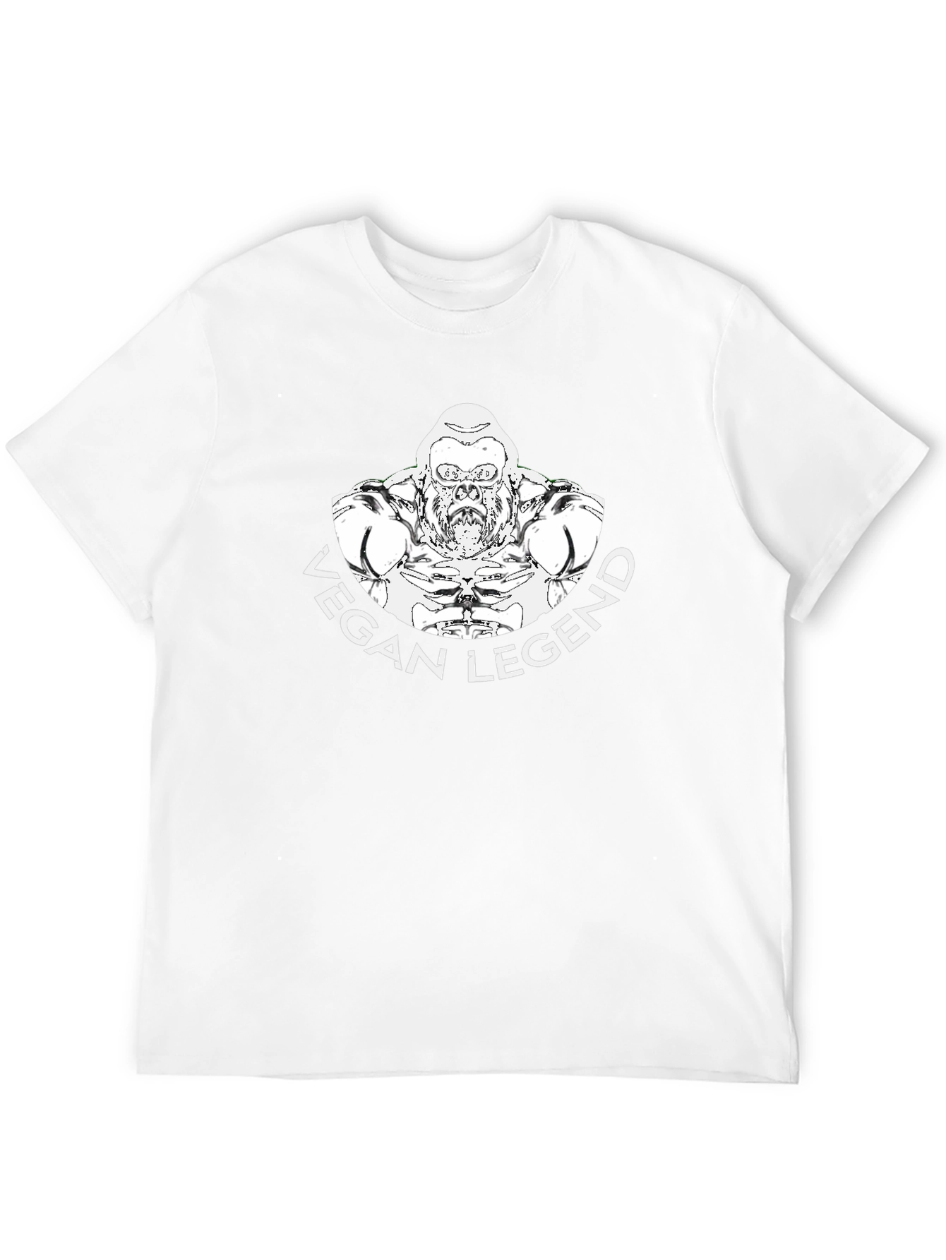 Vegan Legend Gorilla Graphic T-Shirt - Black Cotton