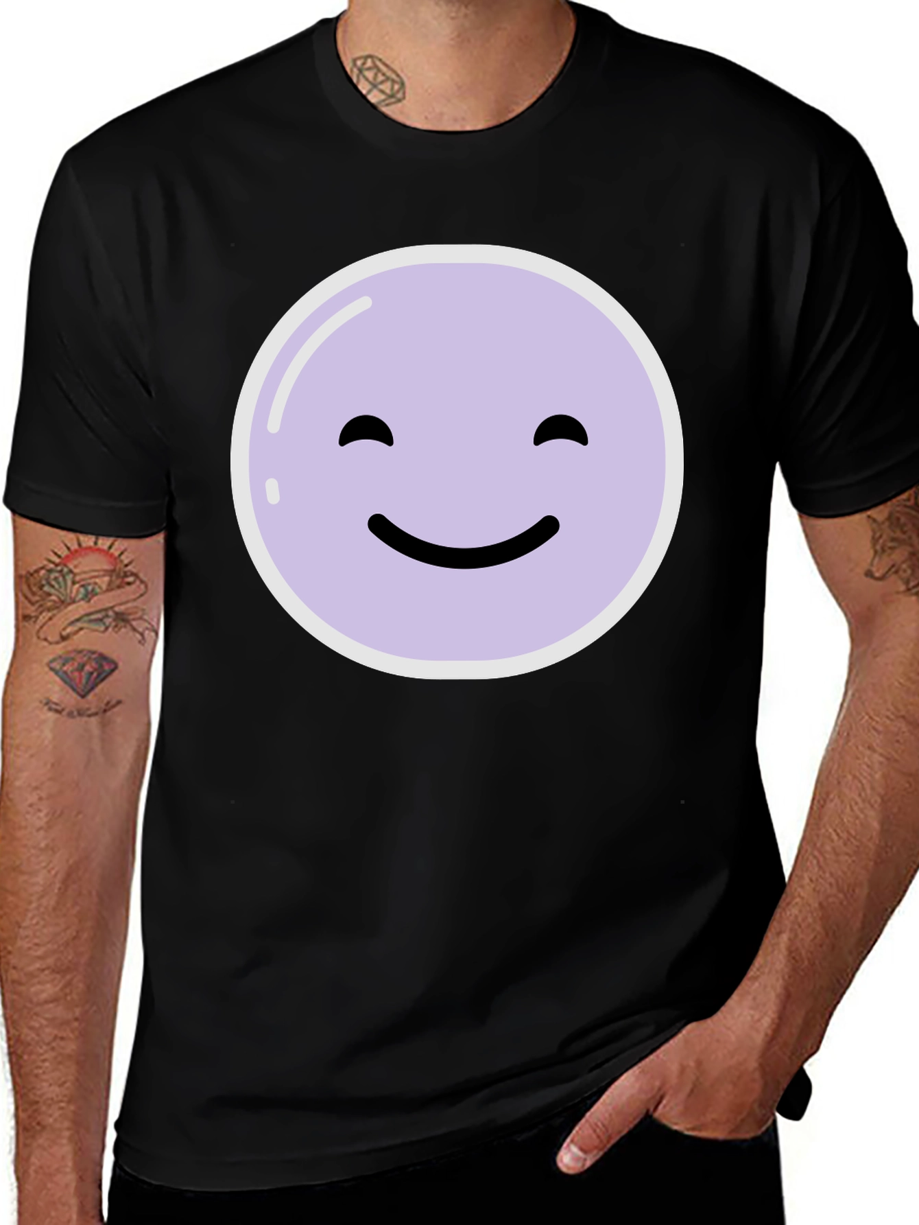 Smiley Face Graphic Tee - Casual Comfort
